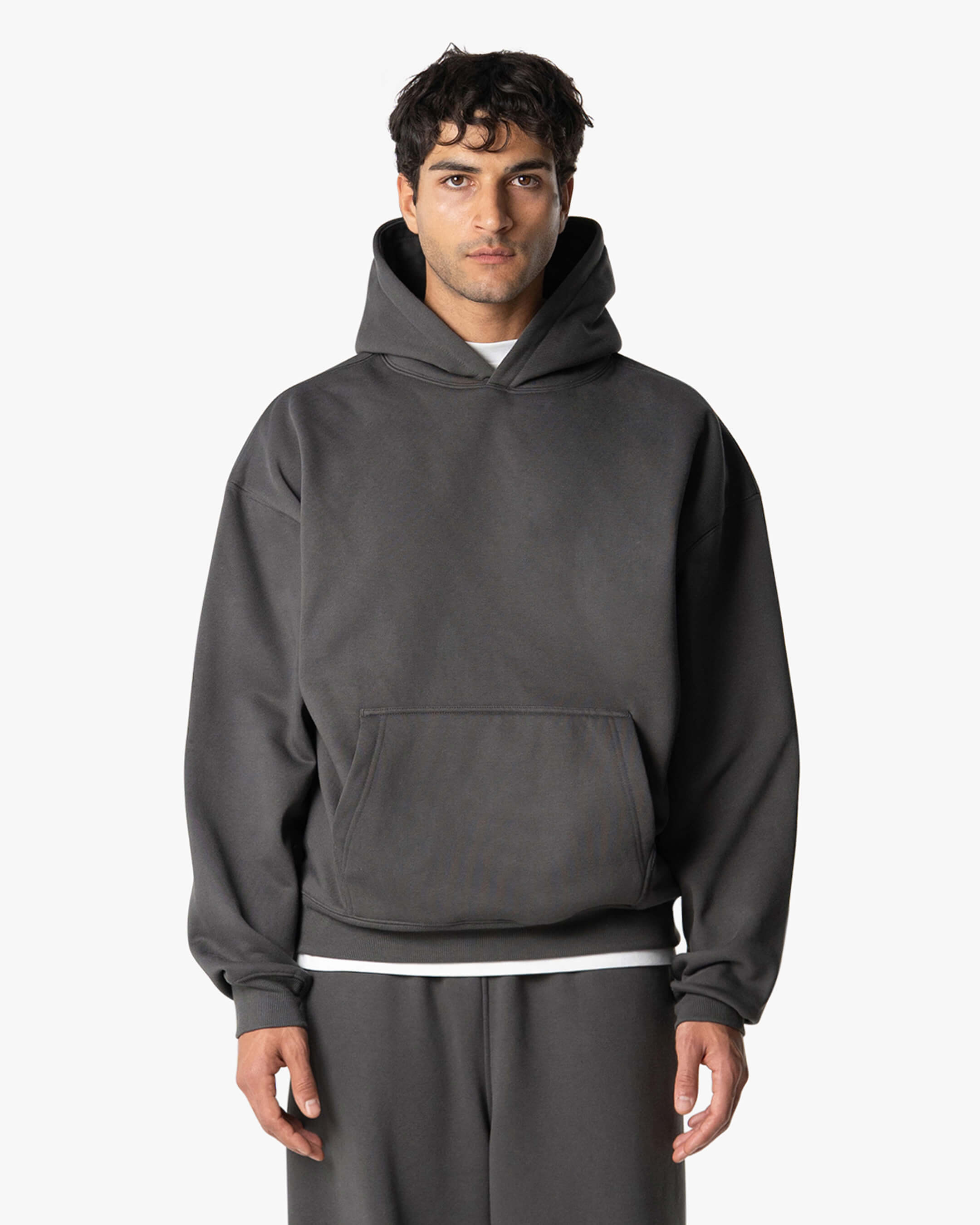Signature Cotton Oversized Hoodie - Grey | Menyard ®