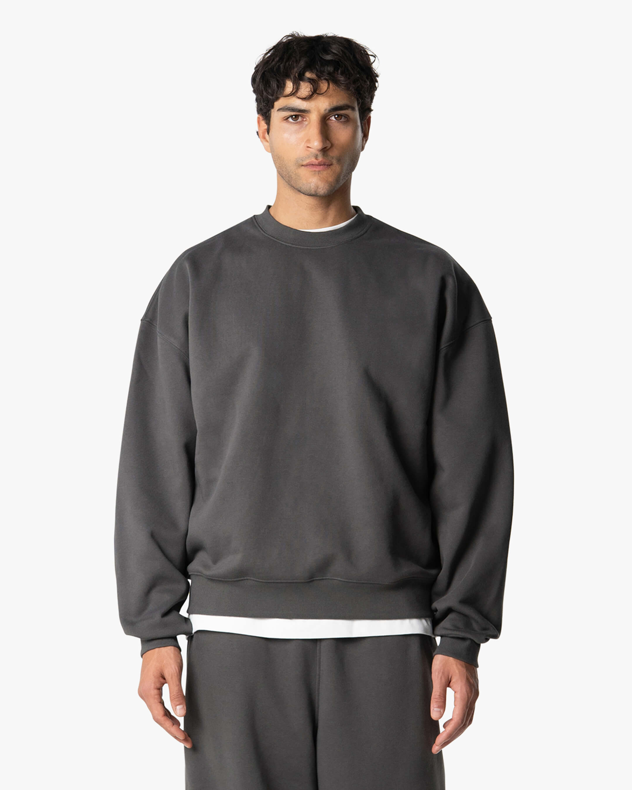 Signature Cotton Oversized Sweater - Grey | Menyard ®