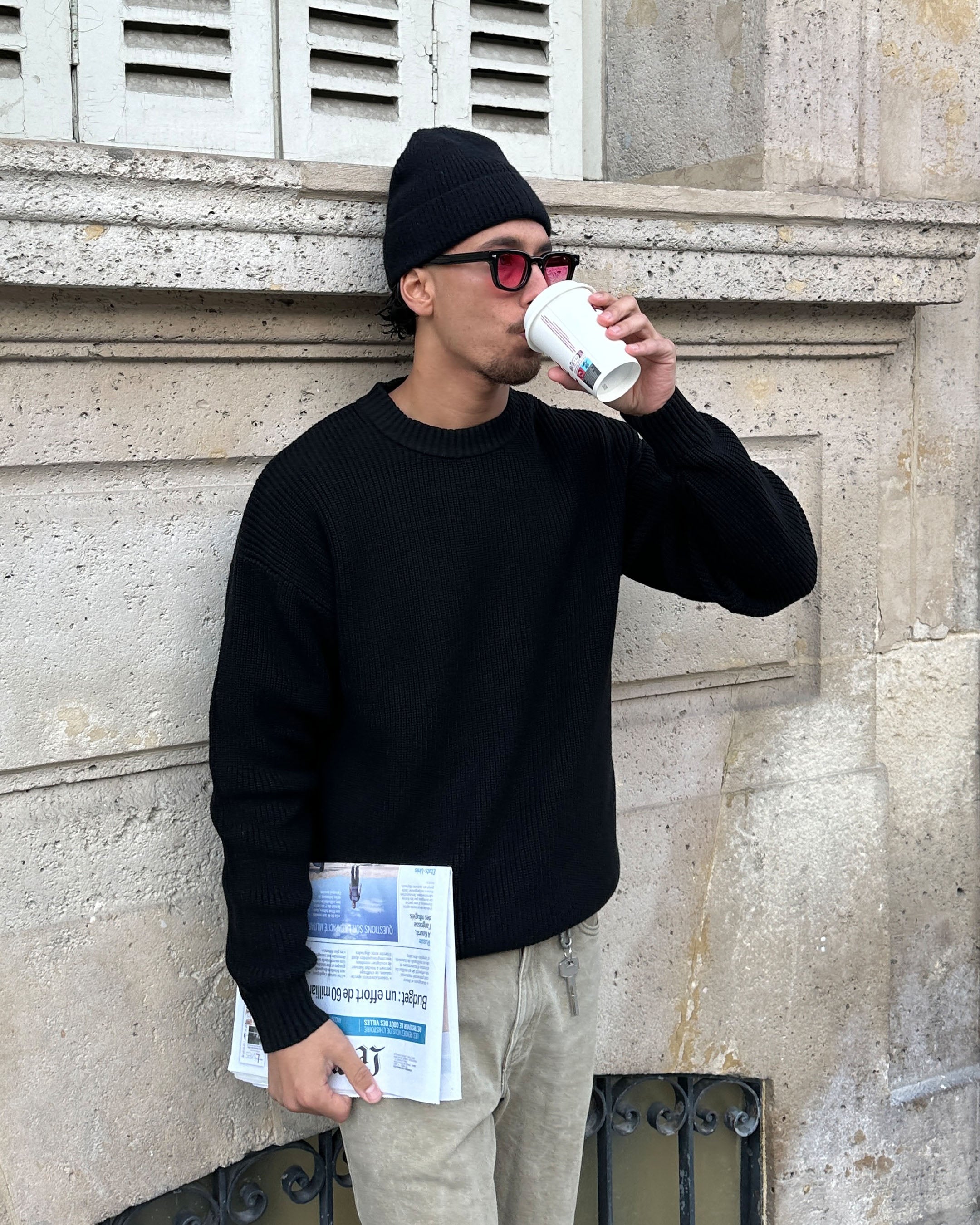 Naval Knitted Cotton Sweater