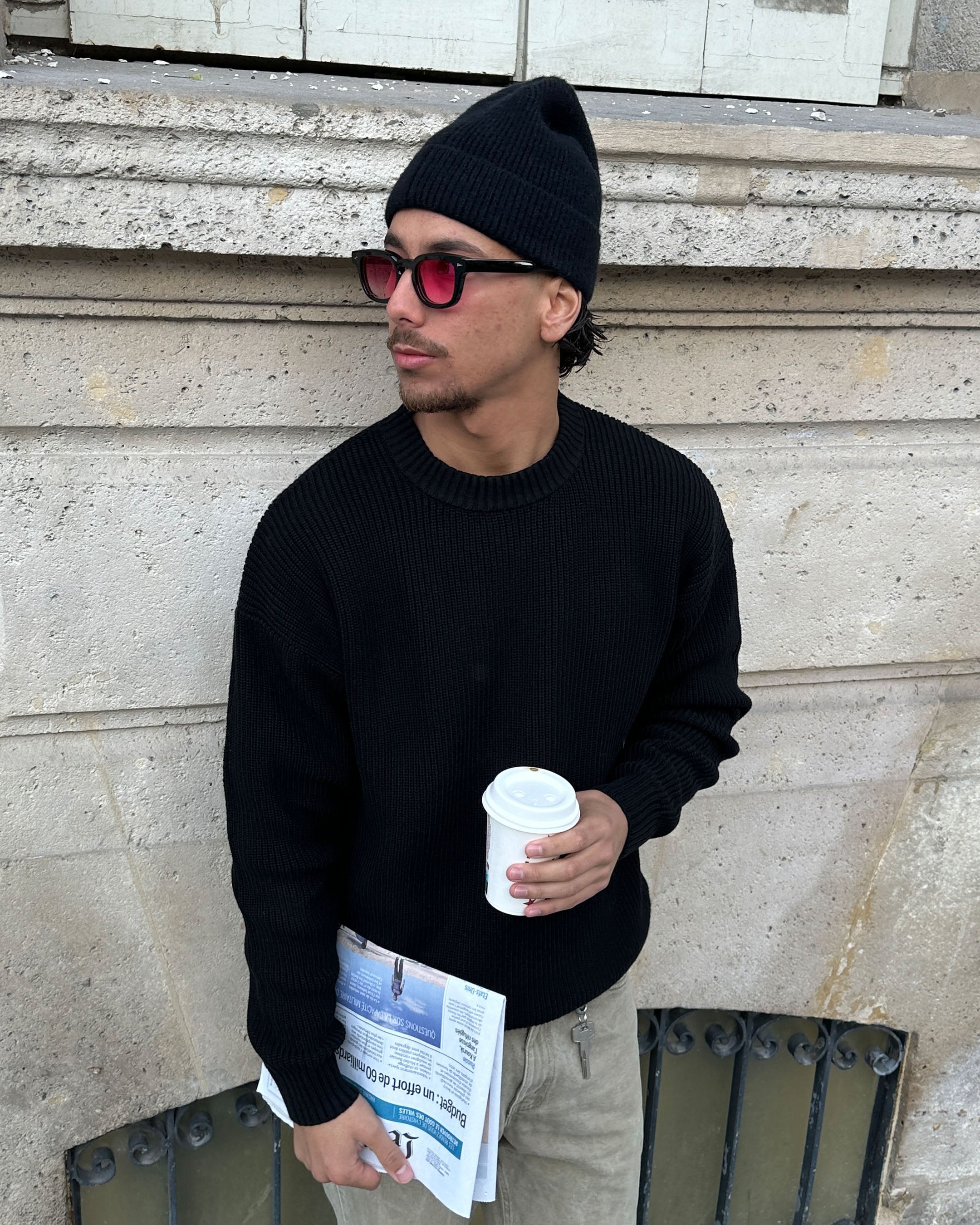 Naval Knitted Cotton Sweater