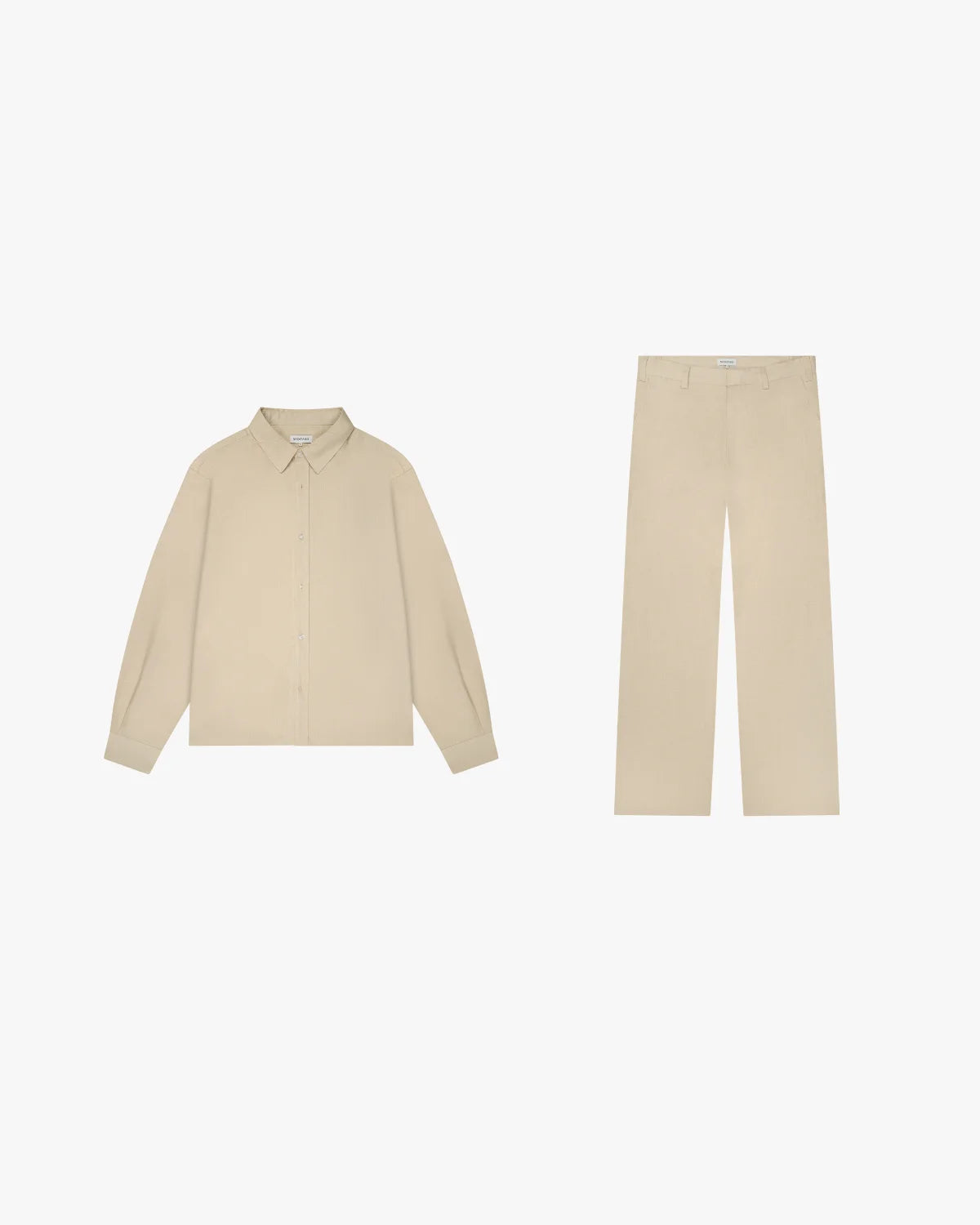 Cannes Linen Set | Beige flatlay