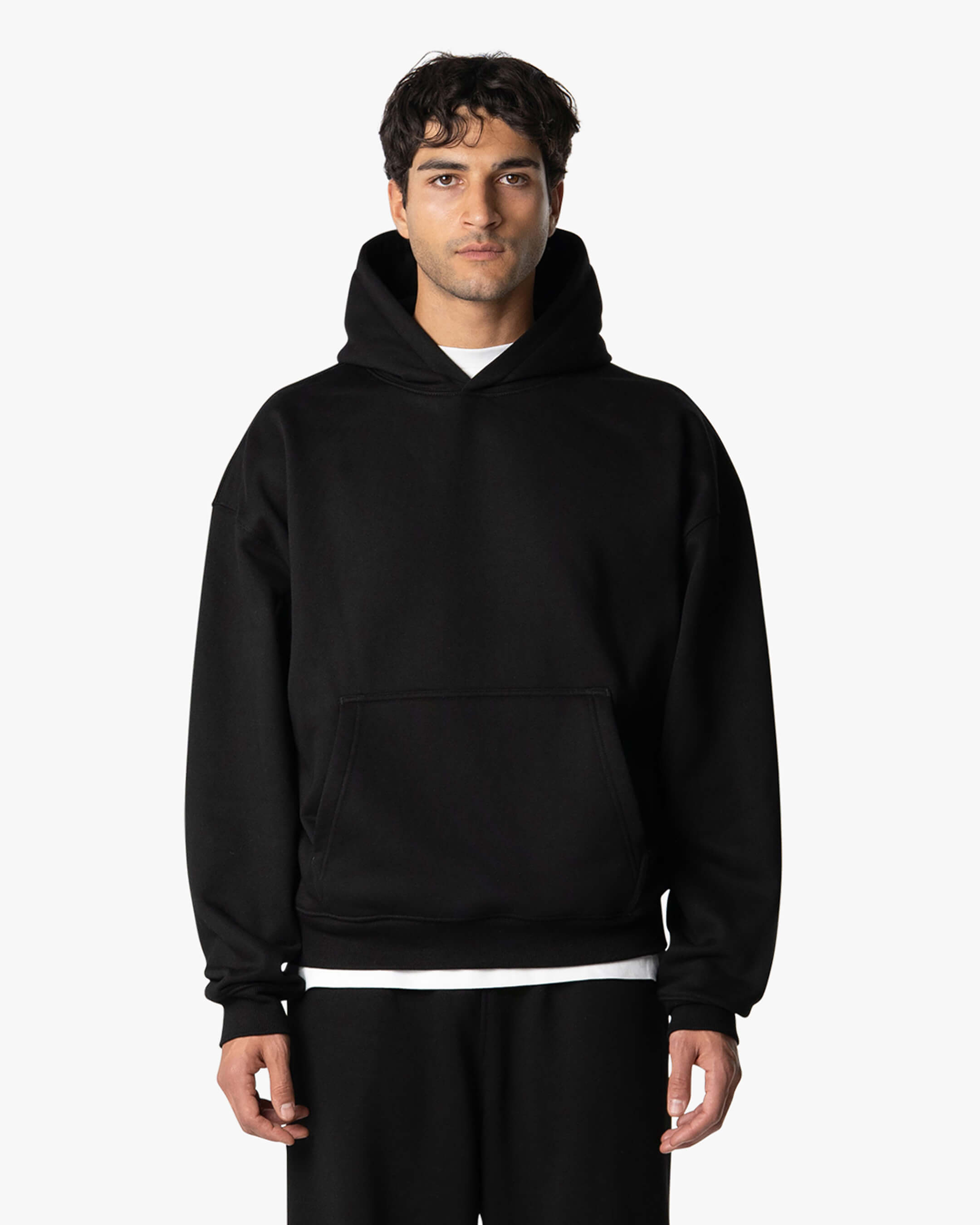 Signature Cotton Oversized Hoodie - Black | Menyard ®