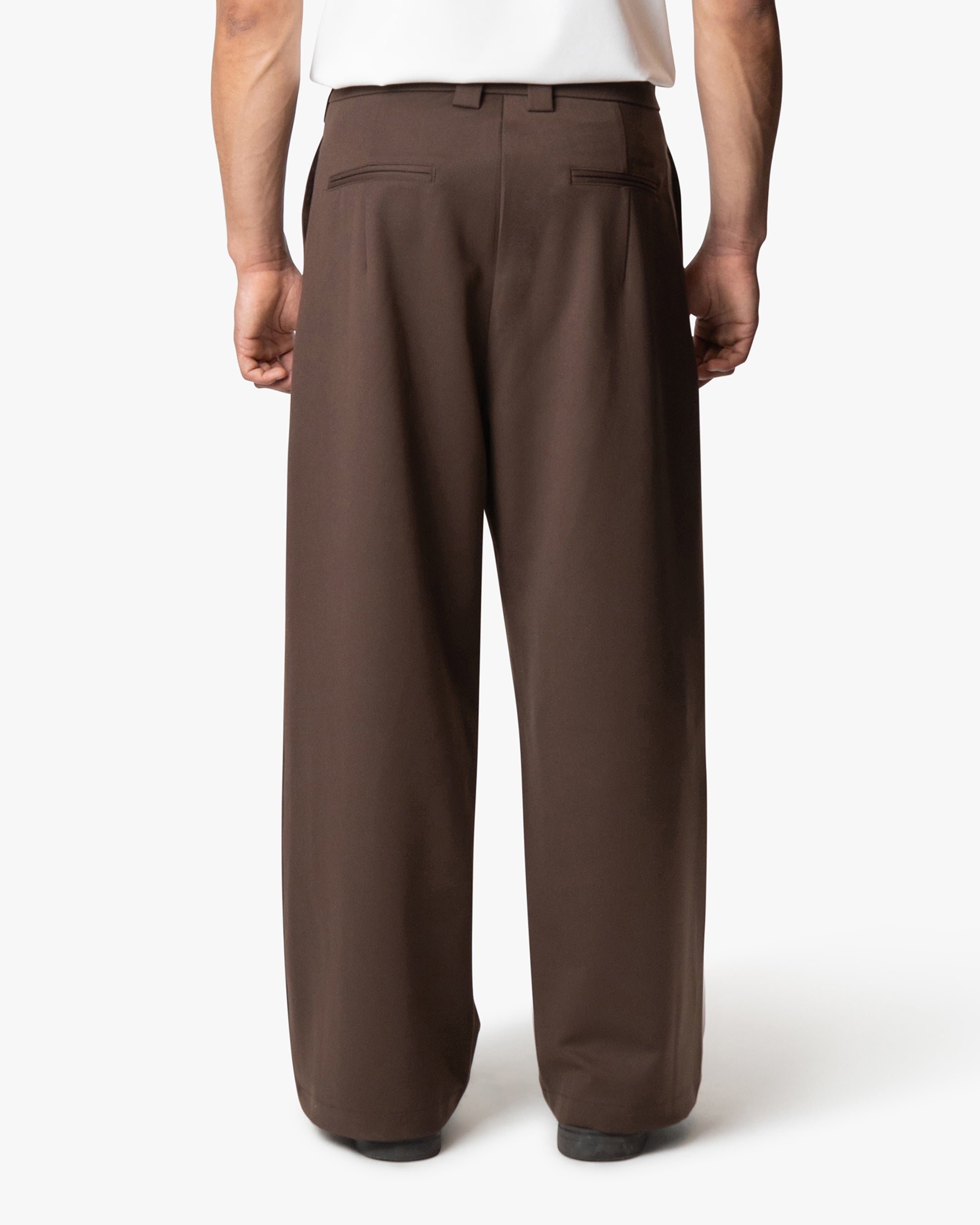Ambra Loose-Fit Pleated Pants - Brown | Menyard ®