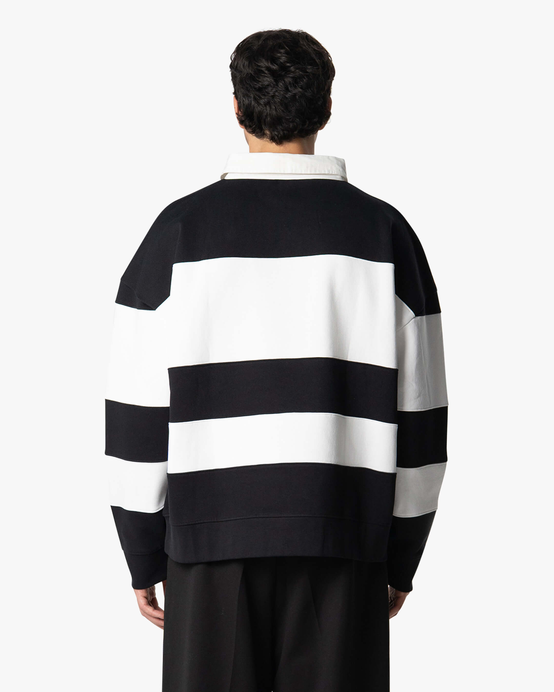 University Logo Polo Sweater | White/Black