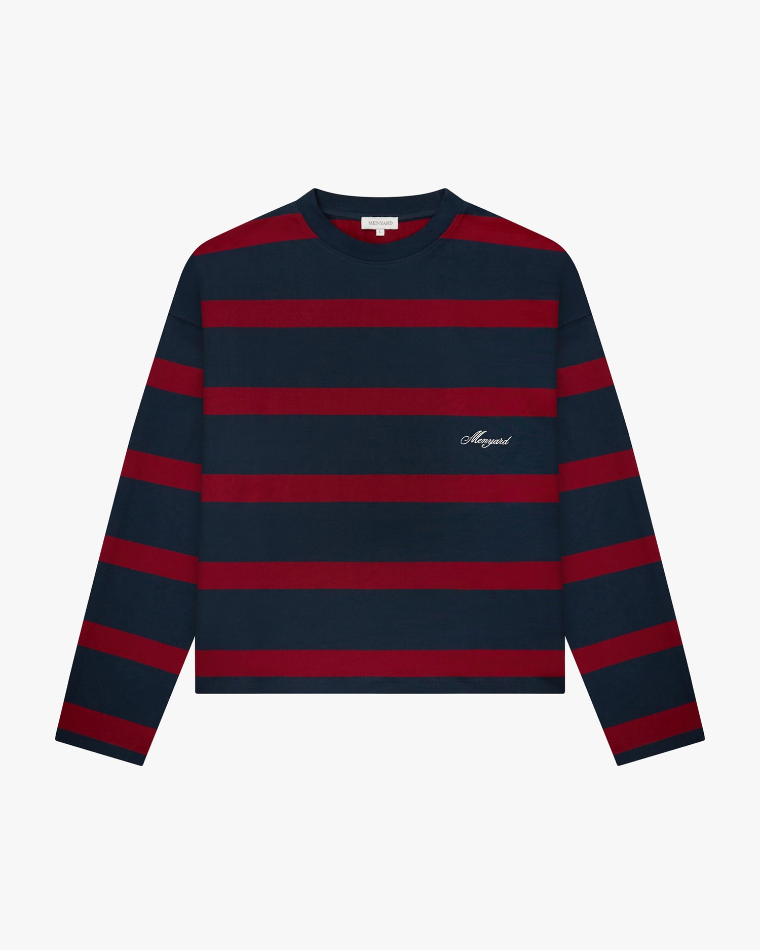 Striped Boxy Longsleeve | Navy/Burgundy