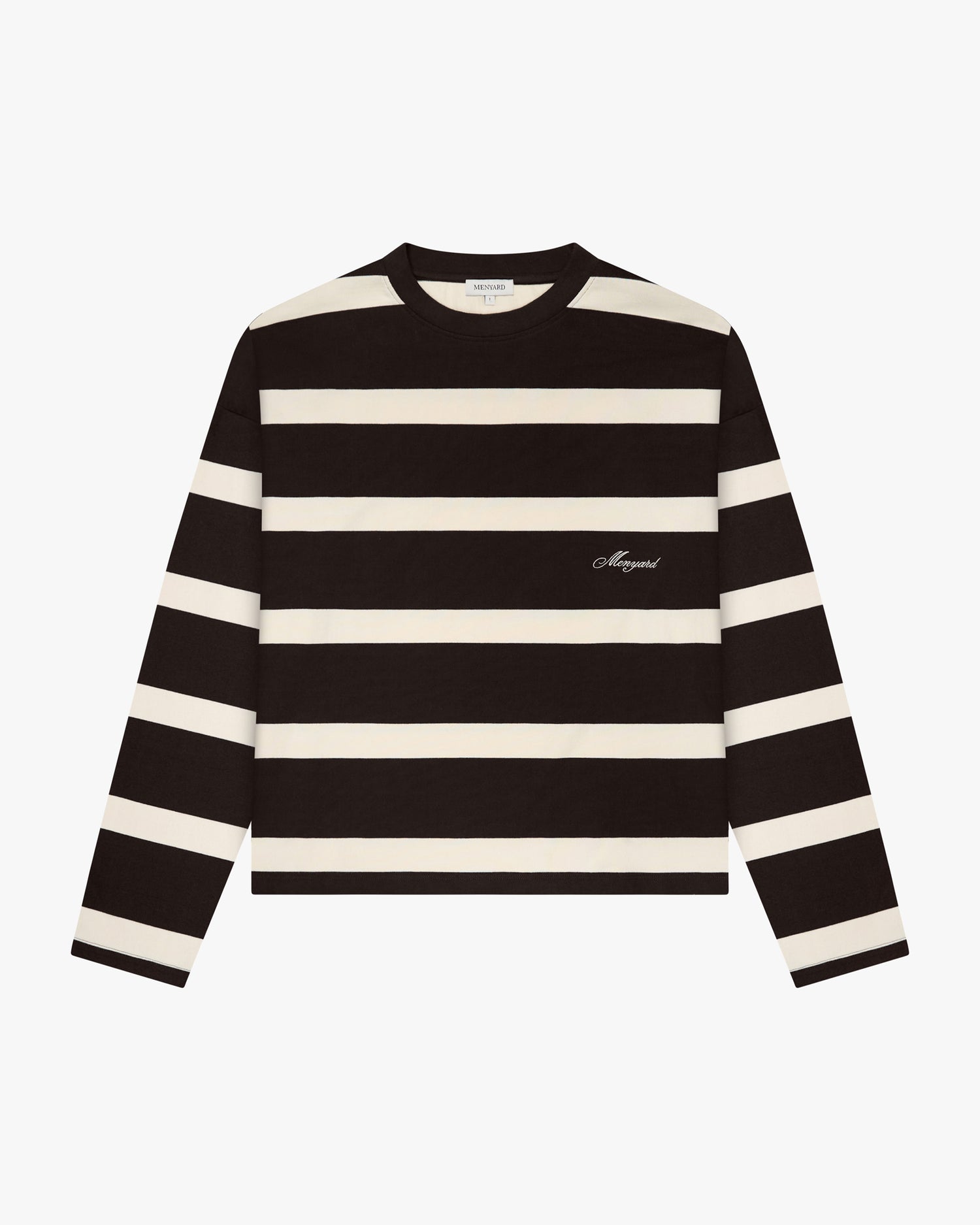 Striped Boxy Longsleeve | Ecru/Dark Brown