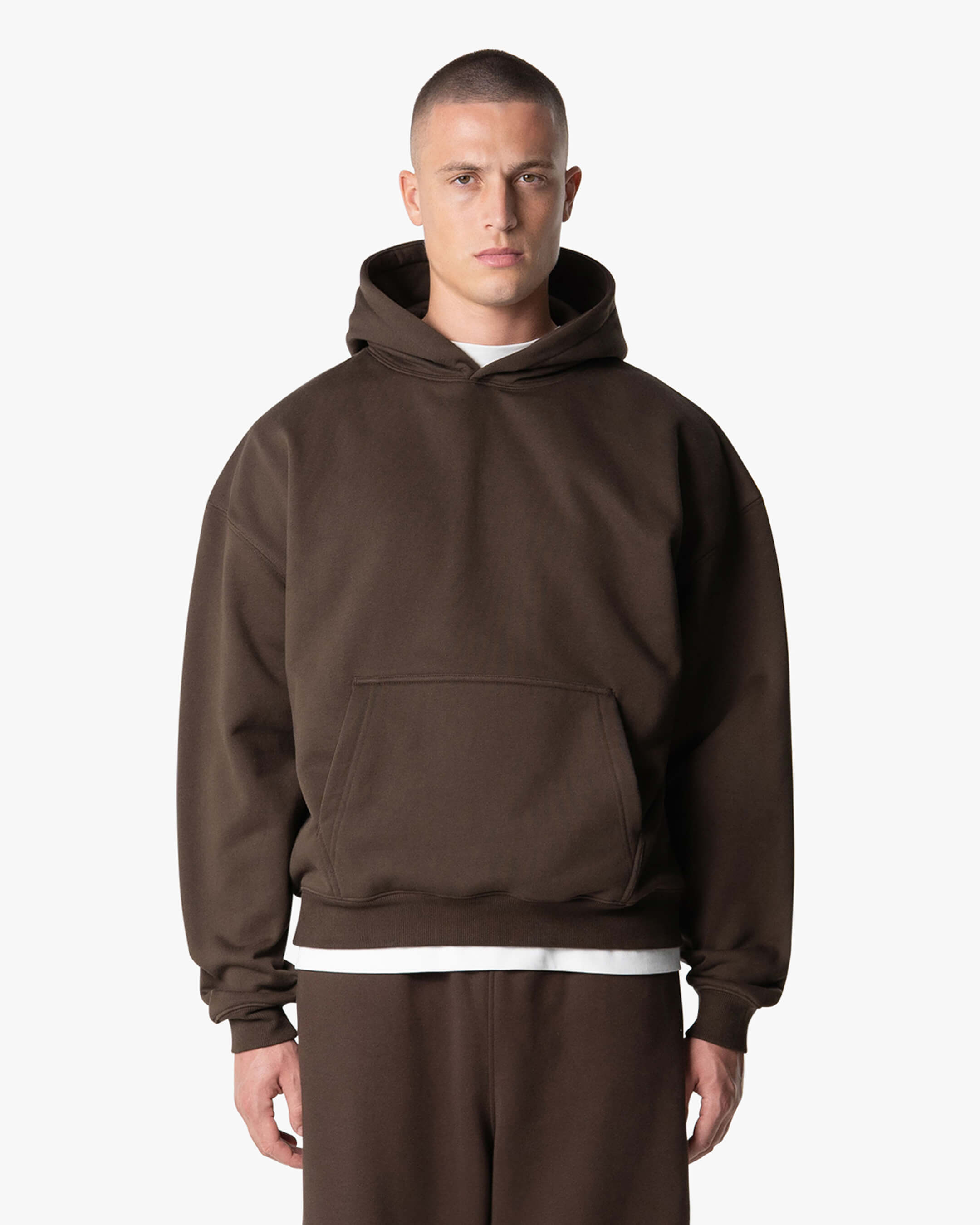 Signature Cotton Oversized Hoodie - Brown | Menyard ®