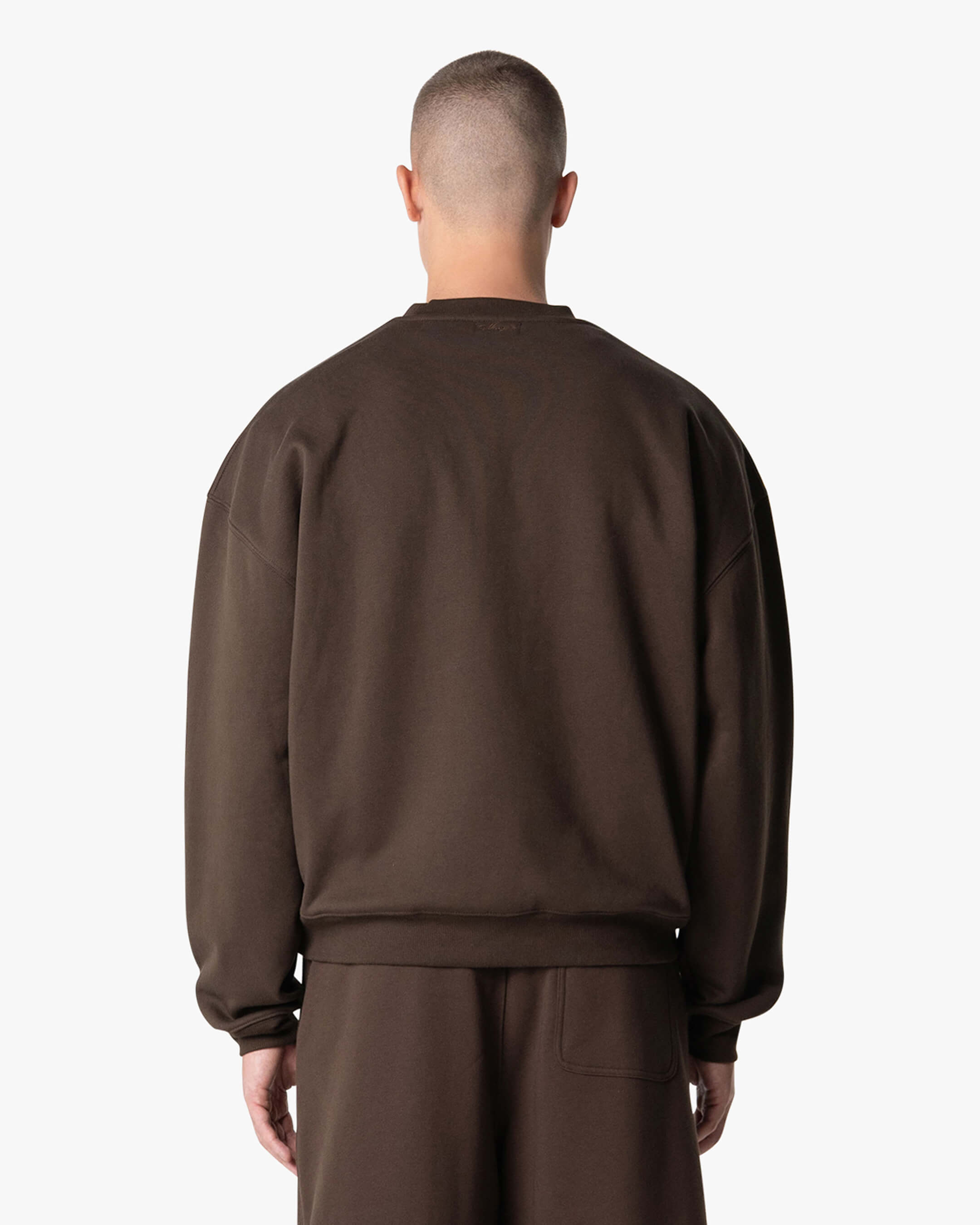 Signature Cotton Oversized Sweater - Brown | Menyard ®