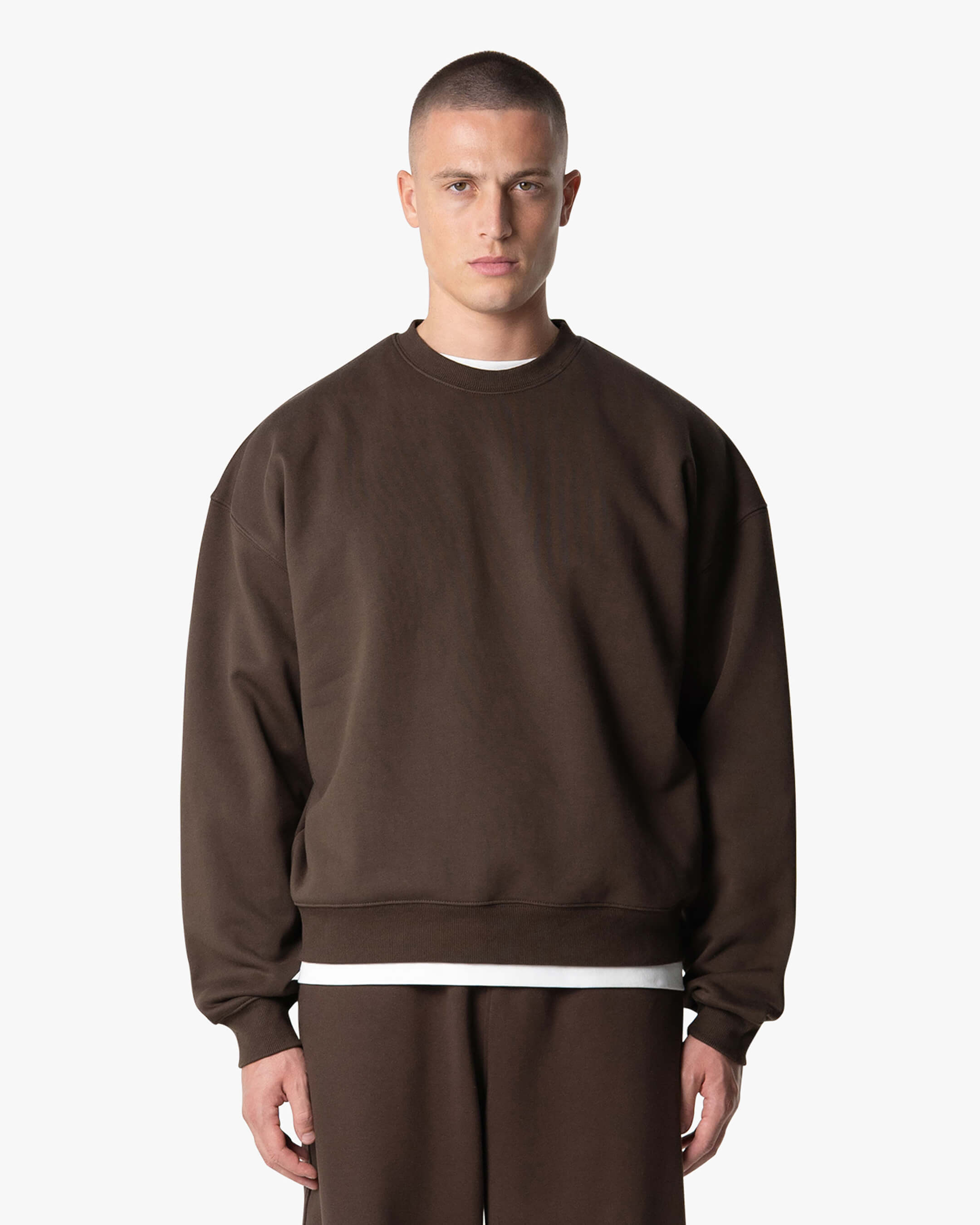 Signature Cotton Oversized Sweater - Brown | Menyard ®