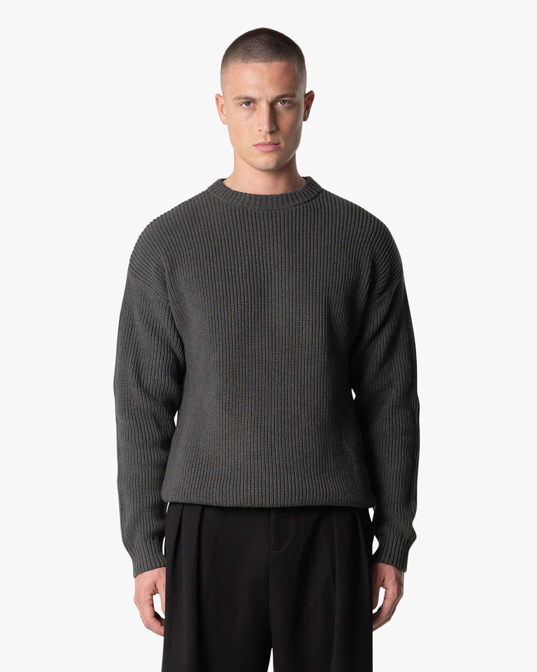 Naval Knitted Cotton Sweater