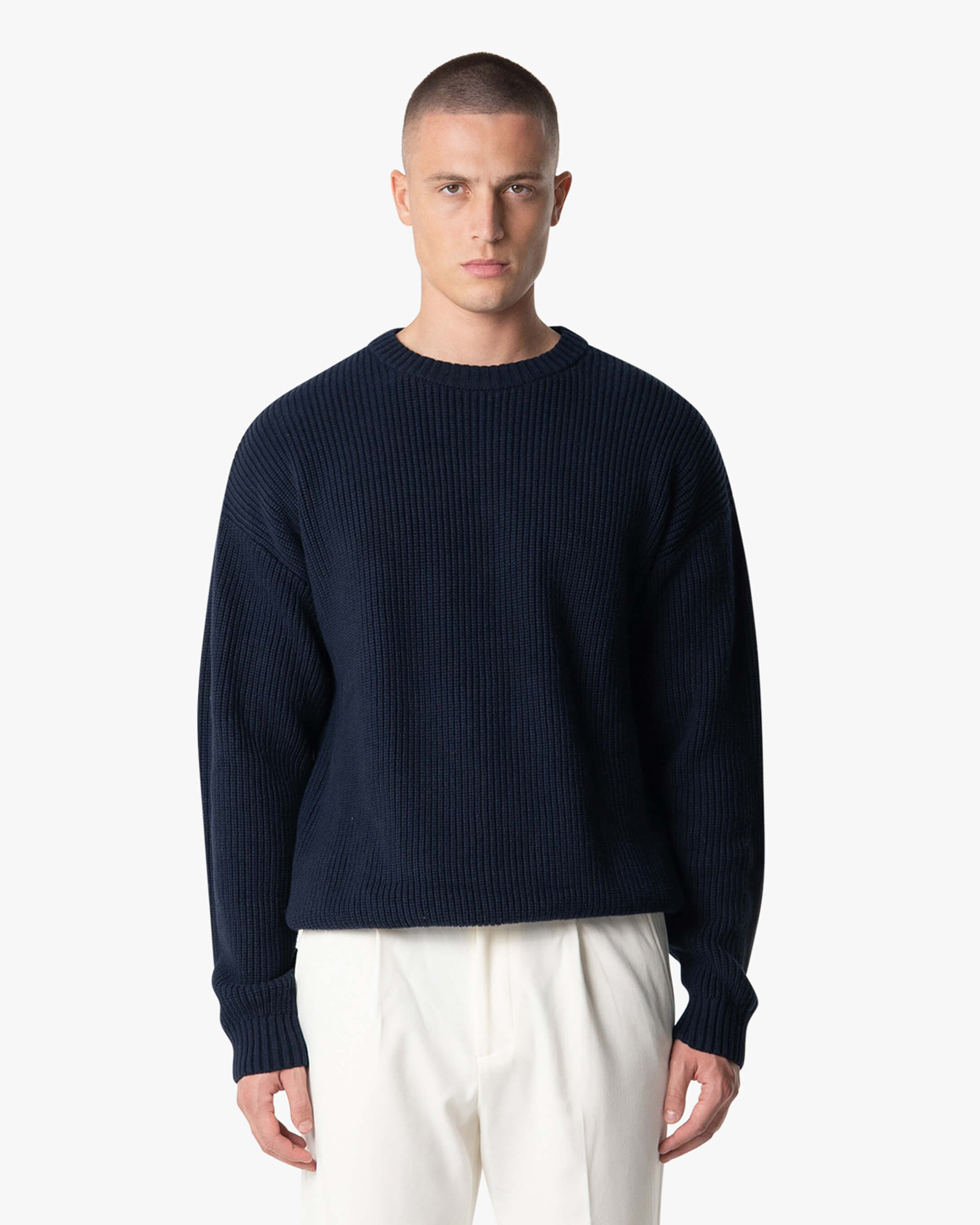 Naval Knitted Cotton Sweater