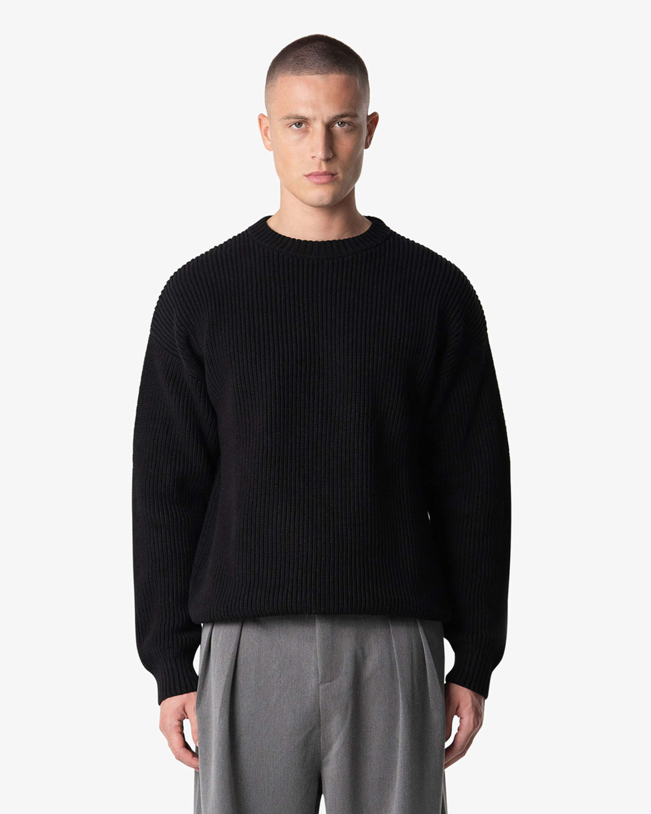 Naval Knitted Cotton Sweater