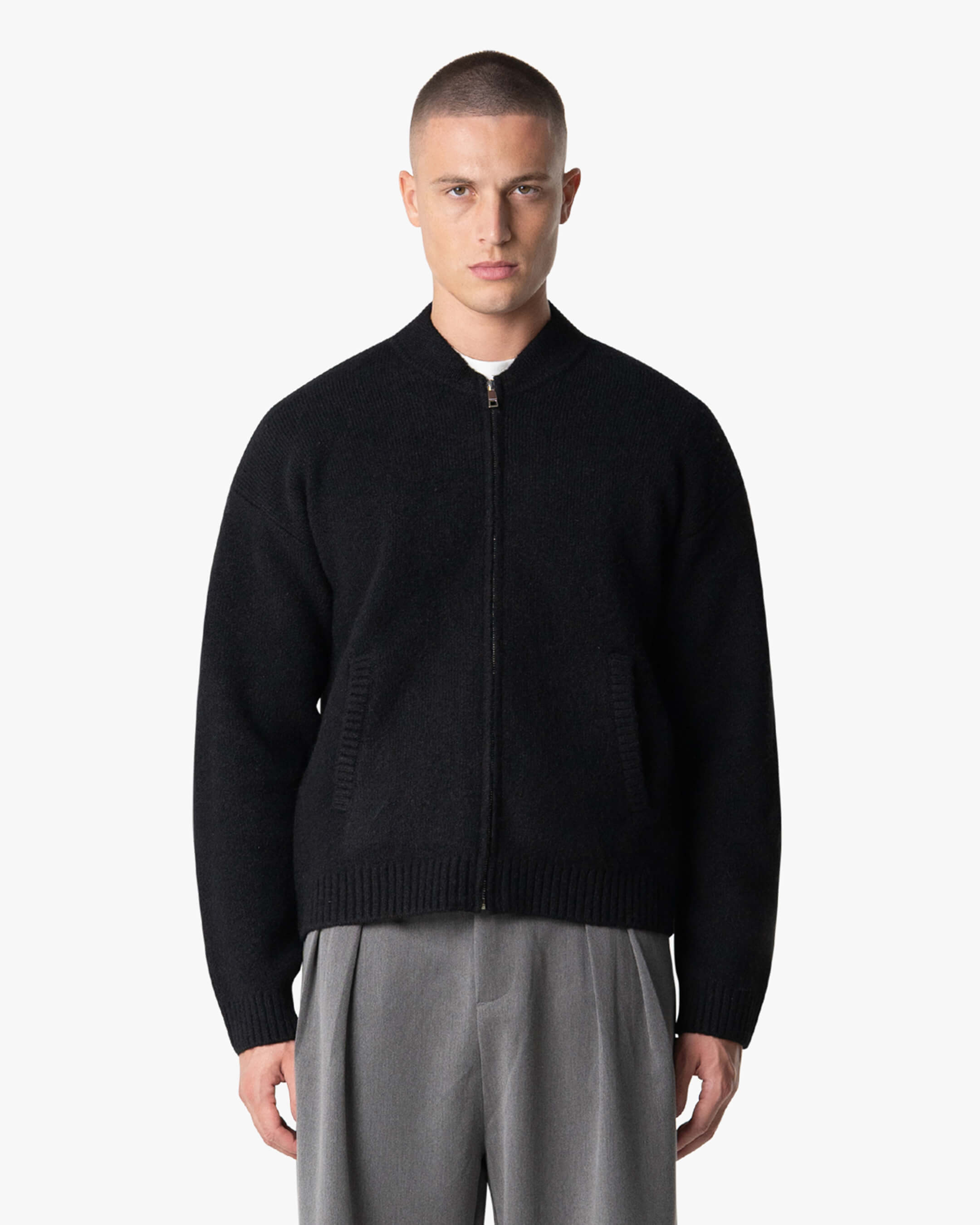 Signore Brushed Zip-Up Cardigan