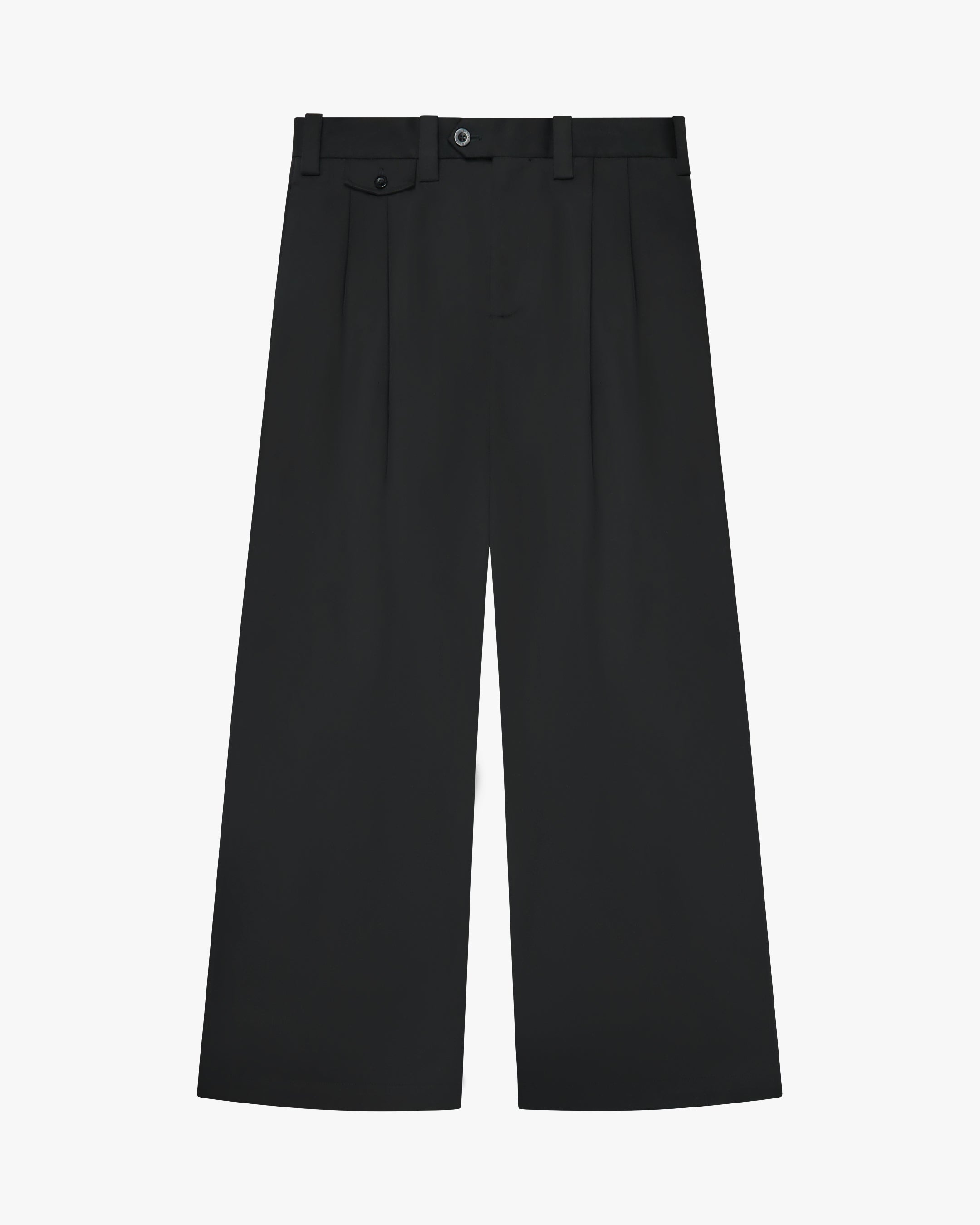 Ambra Pleated Loose-Fit Pants | Black