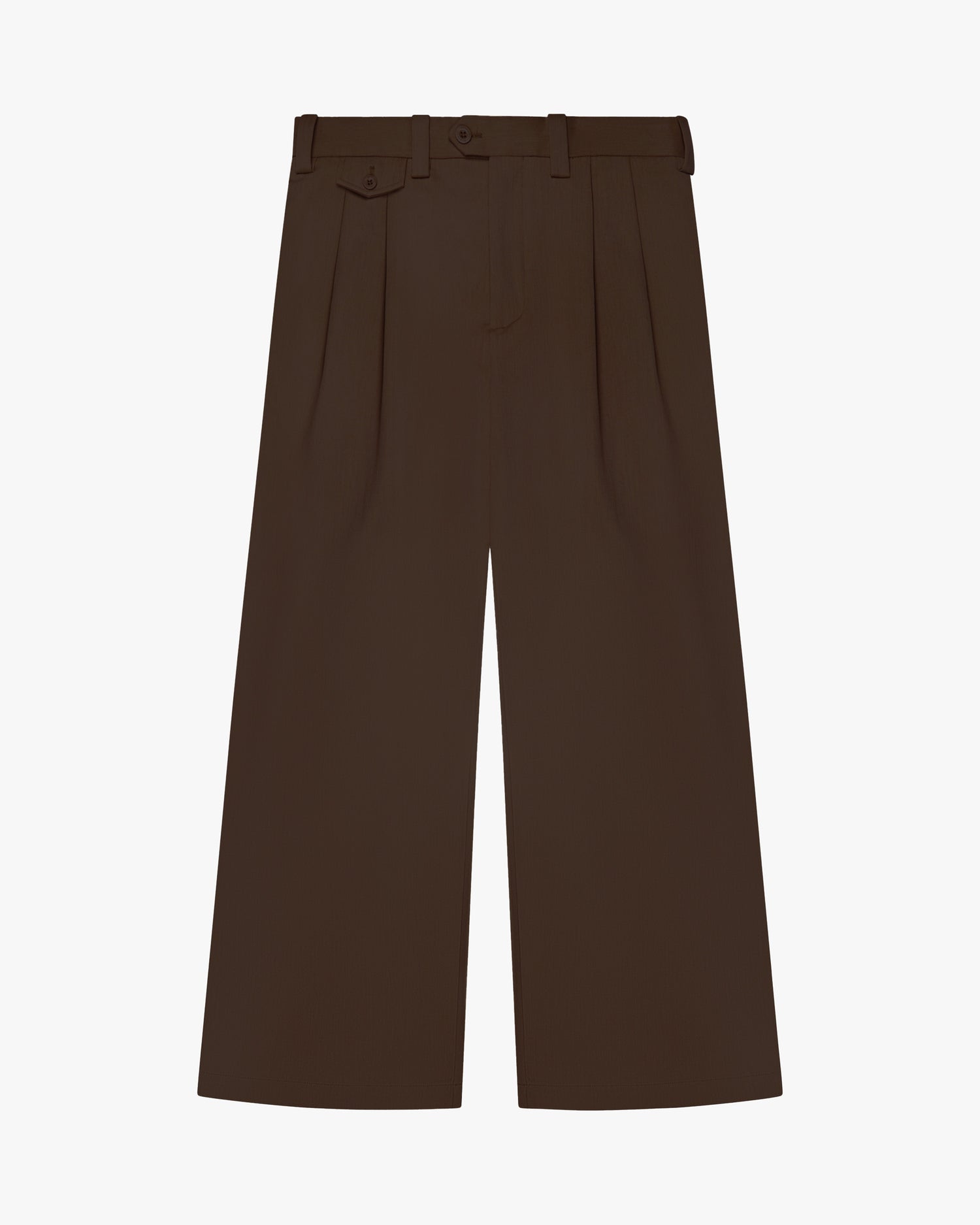 Ambra Pleated Loose-Fit Pants | Brown