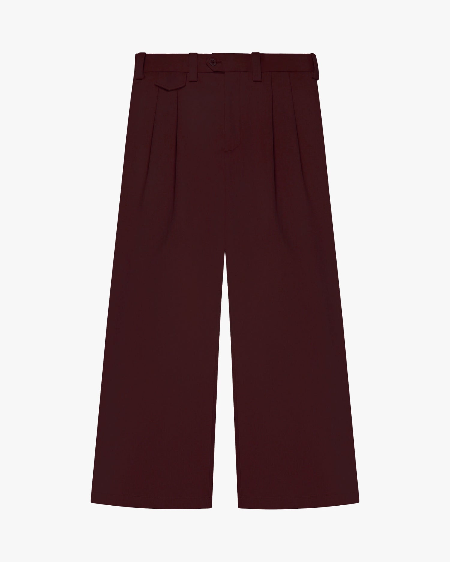 Ambra Pleated Loose-Fit Pants | Burgundy