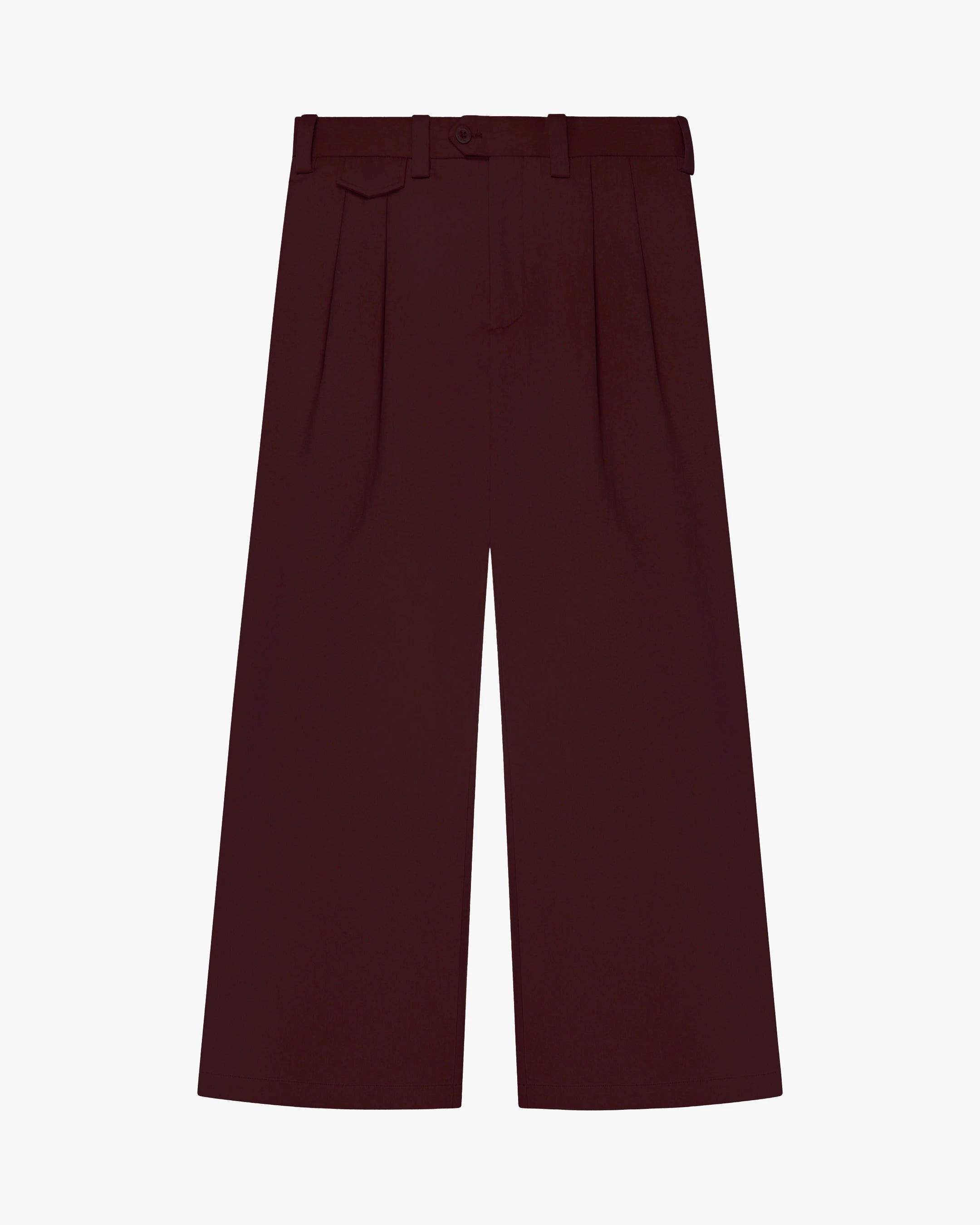 Ambra Pleated Loose-Fit Pants | Burgundy
