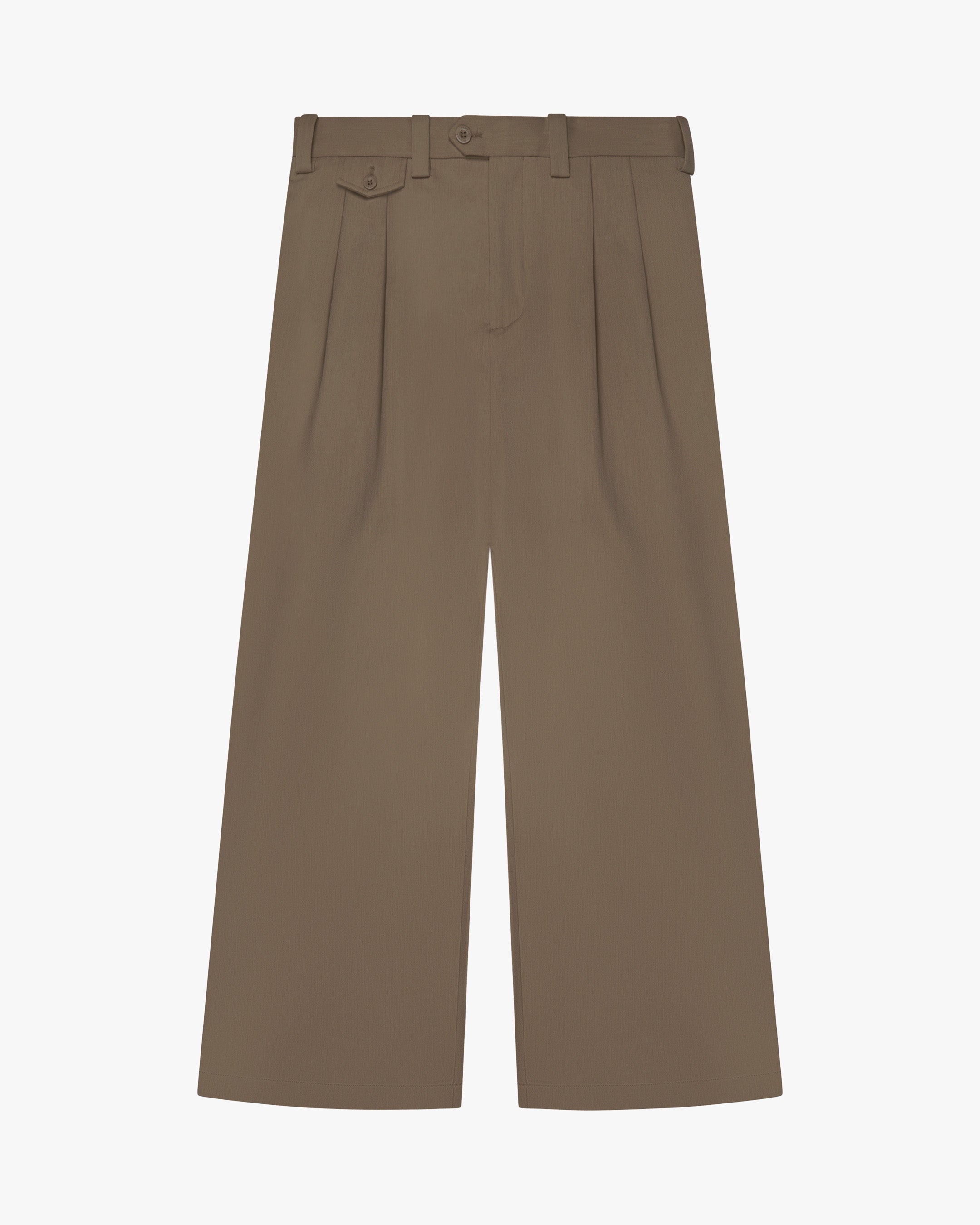 Ambra Pleated Loose-Fit Pants | Taupe
