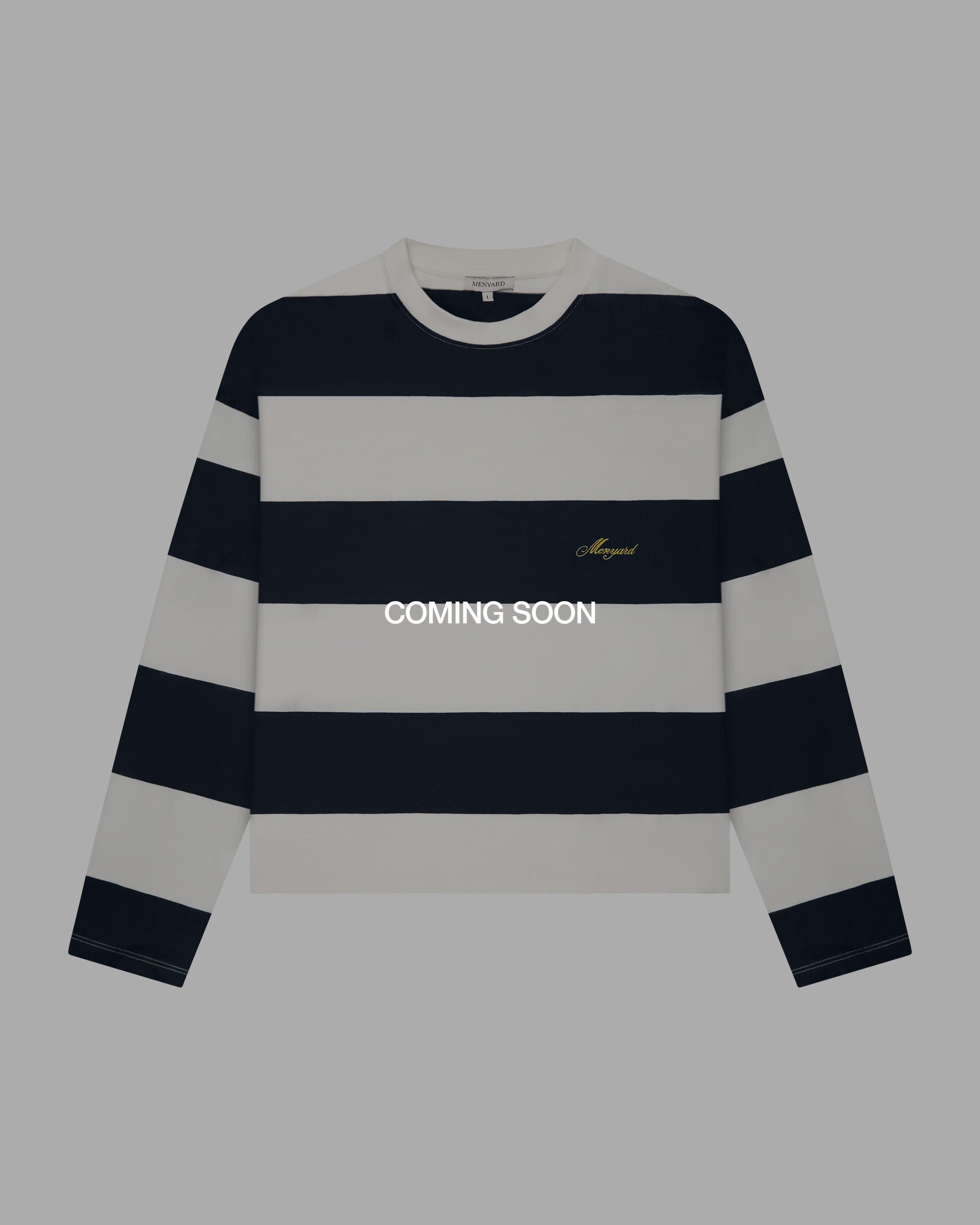 Striped Boxy Longsleeve | Dark Blue/White