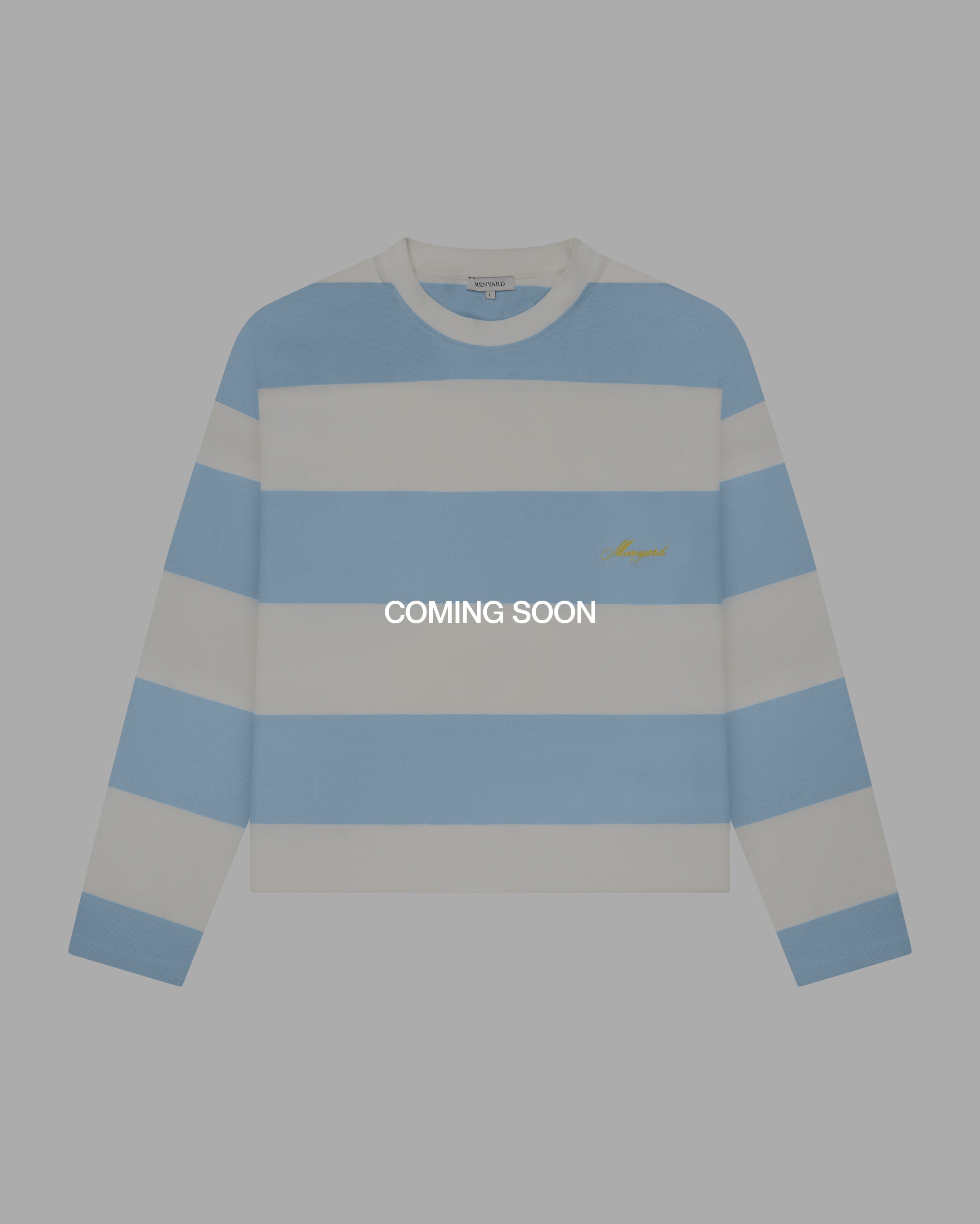 Striped Boxy Longsleeve | White/Light Blue