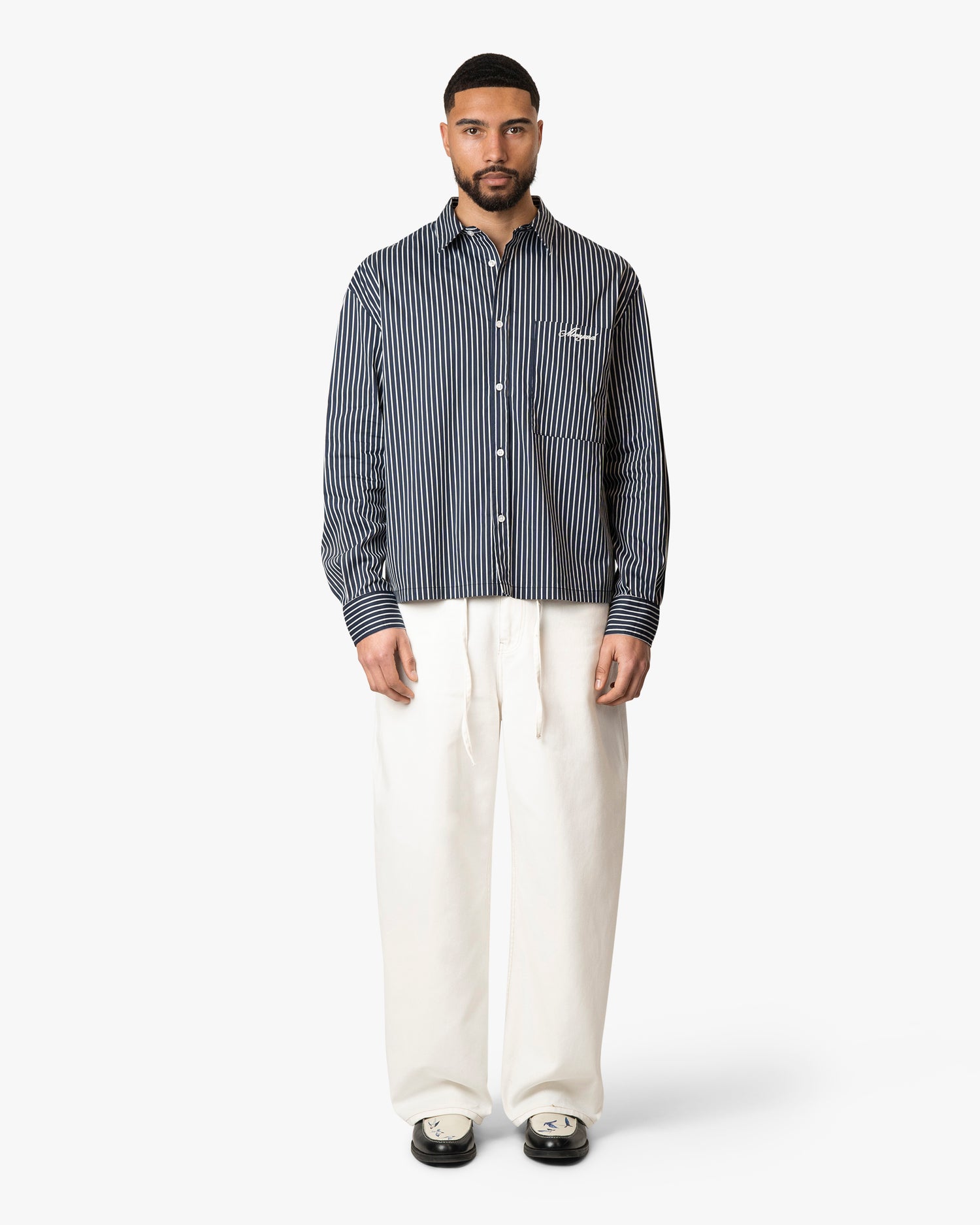 Benet Shirt | Dark Blue/White