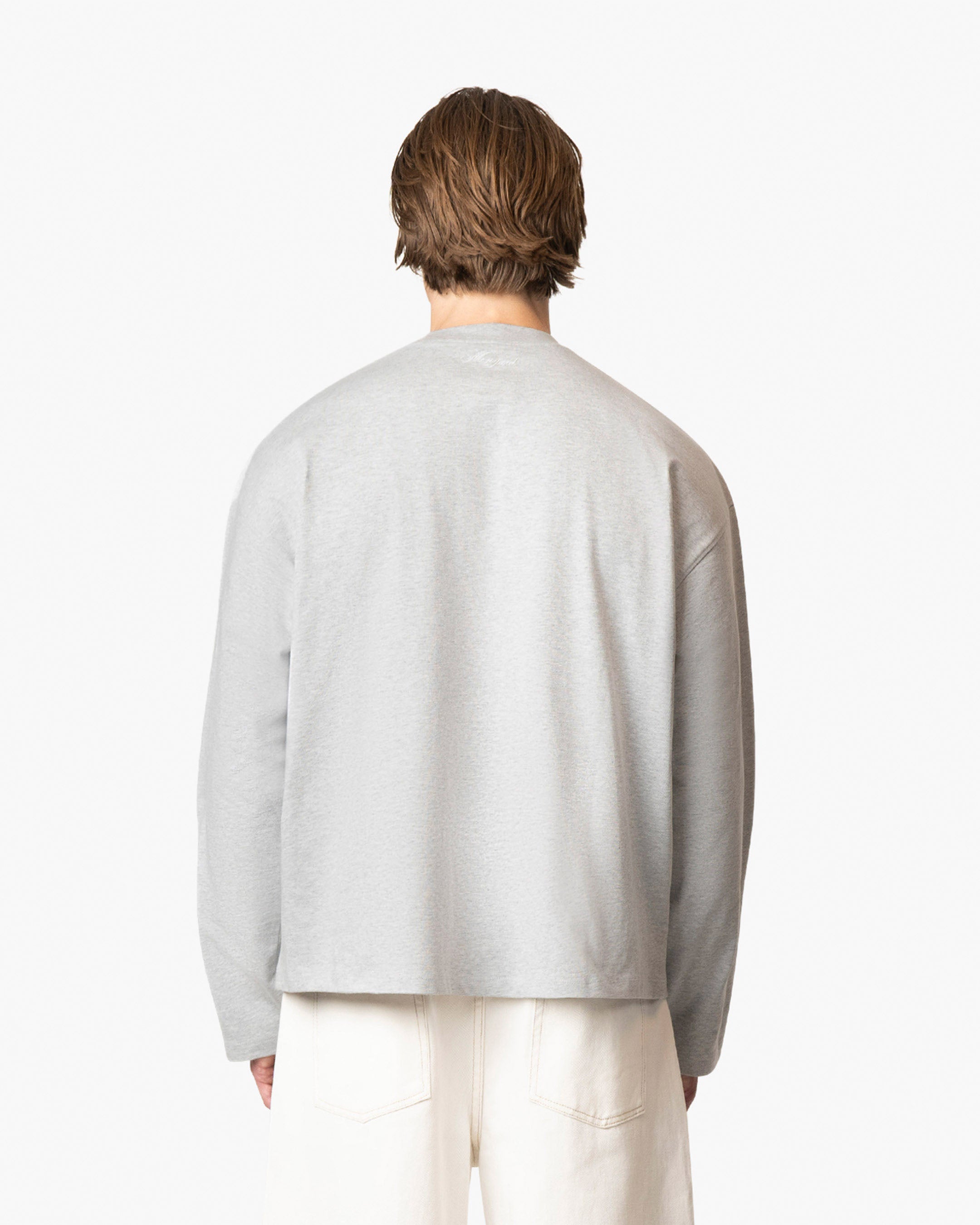 Blank Boxy Longsleeve | Grey Melee