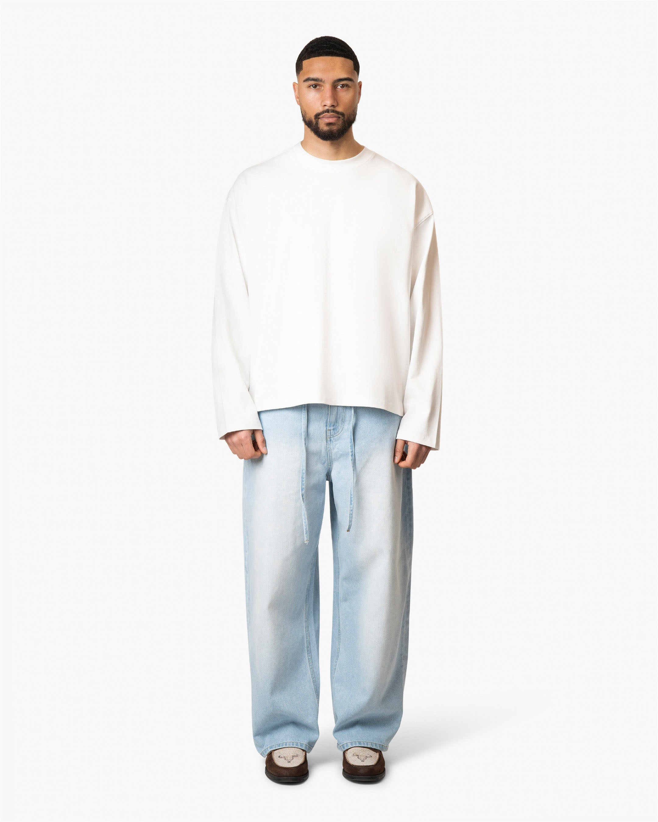 Blank Boxy Longsleeve | White