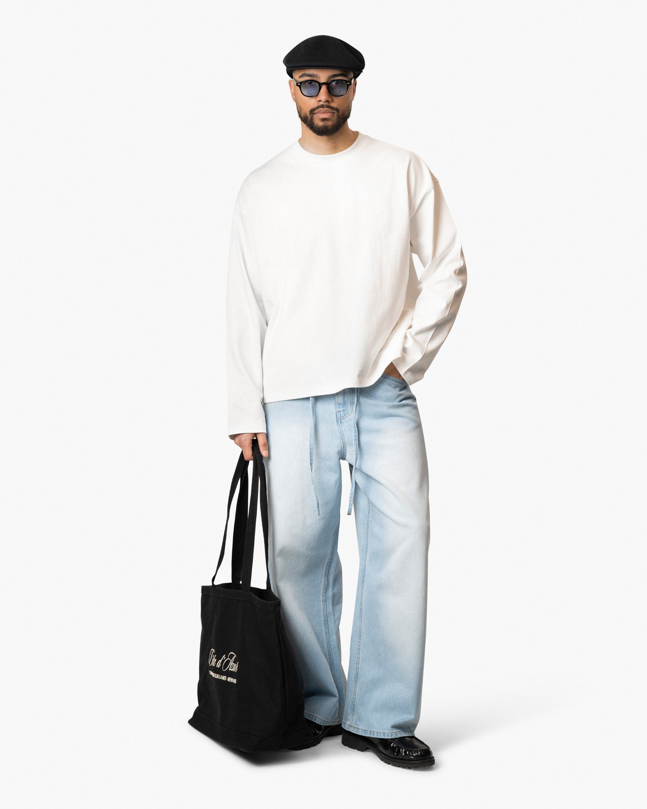 Blank Boxy Longsleeve | White