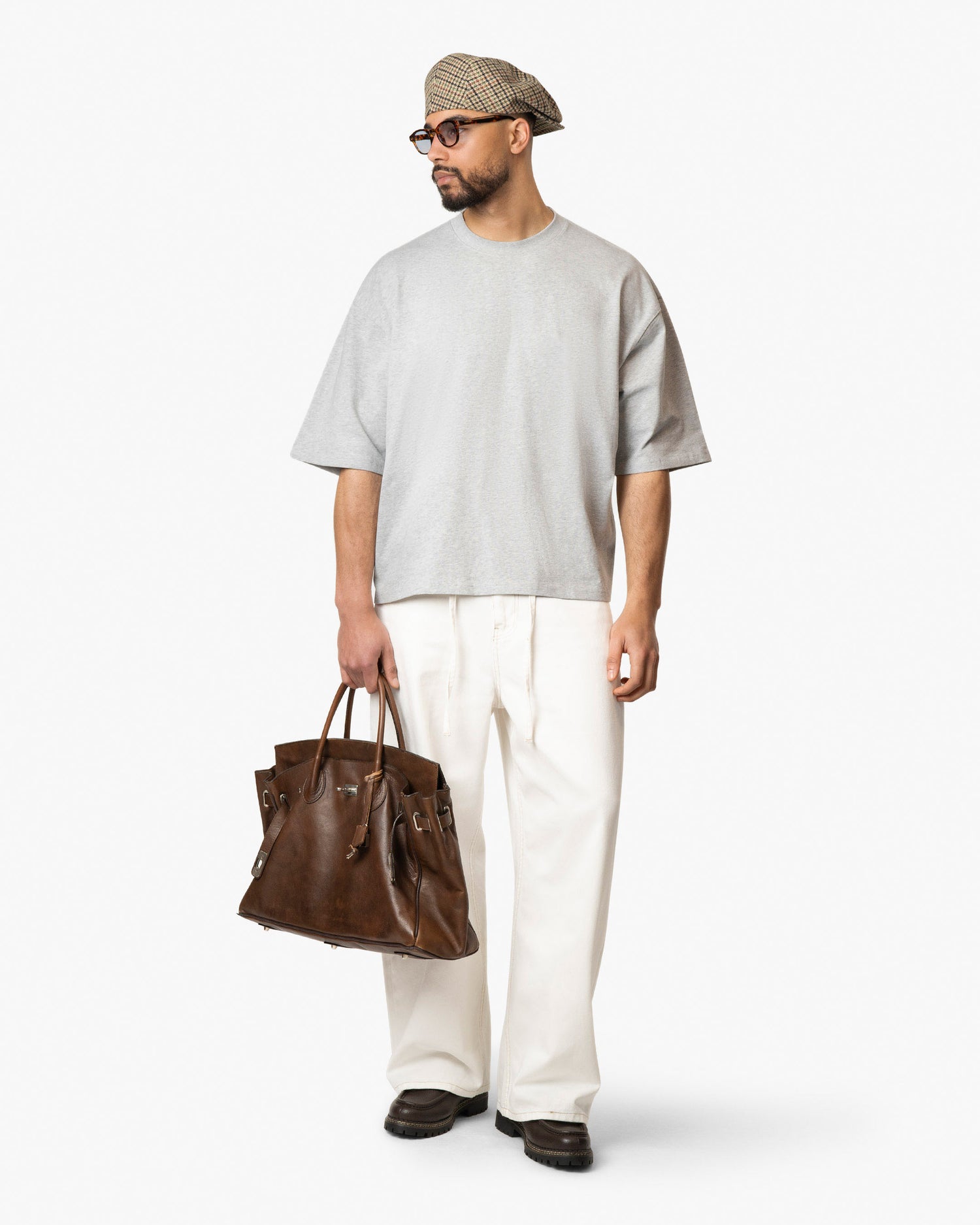 Blank Boxy T-Shirt | Grey Melee