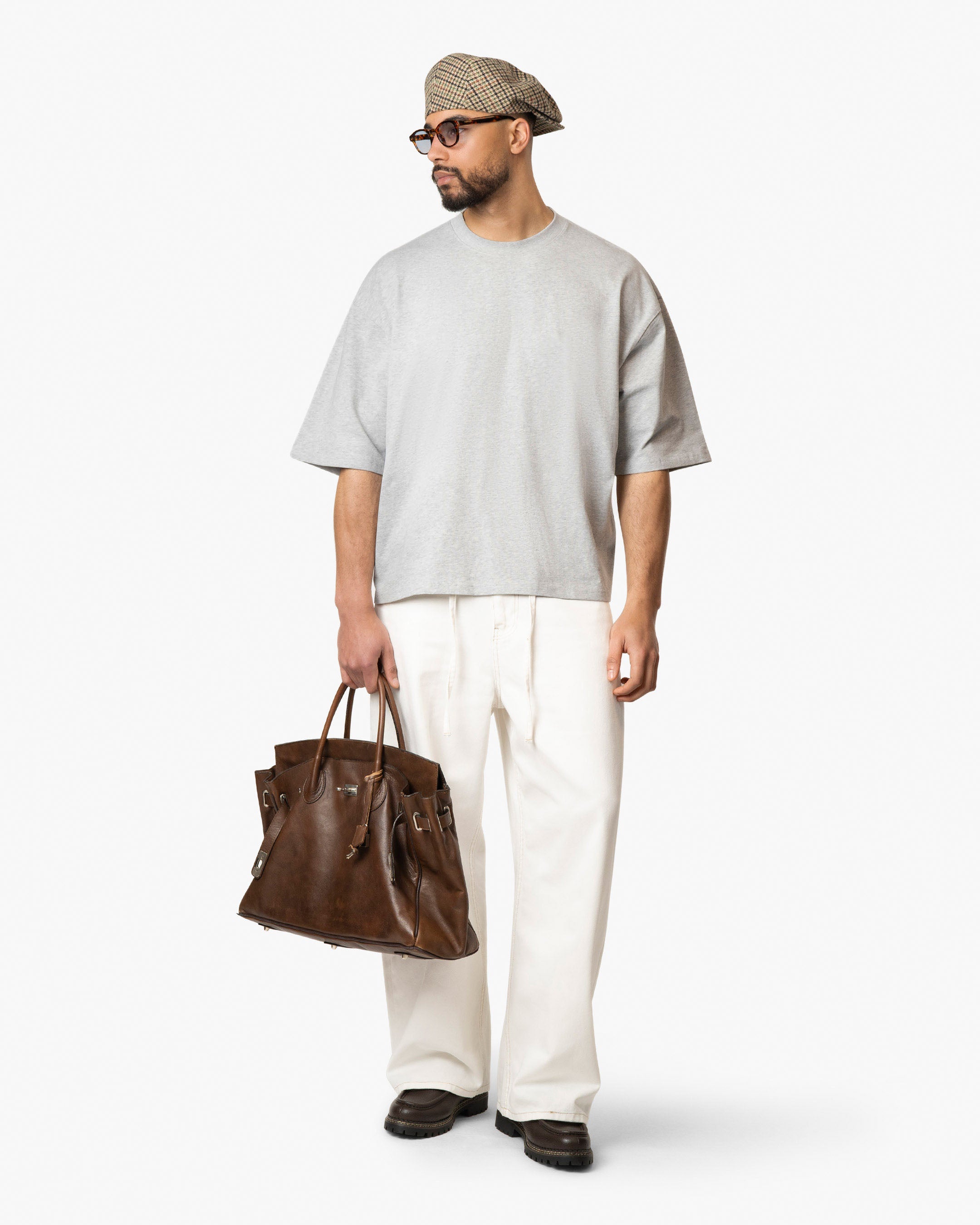 Blank Boxy T-Shirt | Grey Melee
