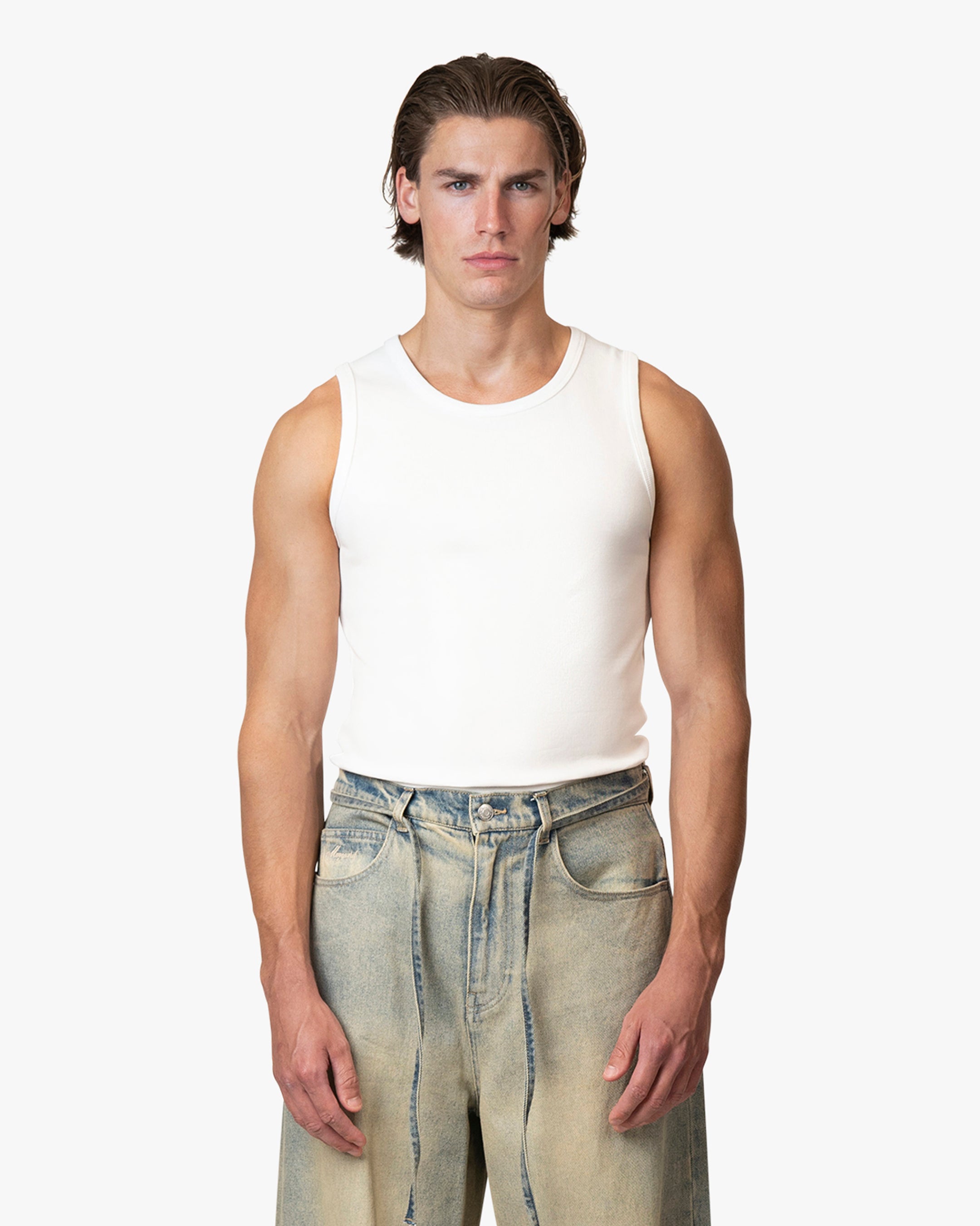 Blank Fitted Tank Top – White | Menyard®