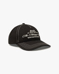 Heritage Club Cap in black, front angle showing the embroidered crest