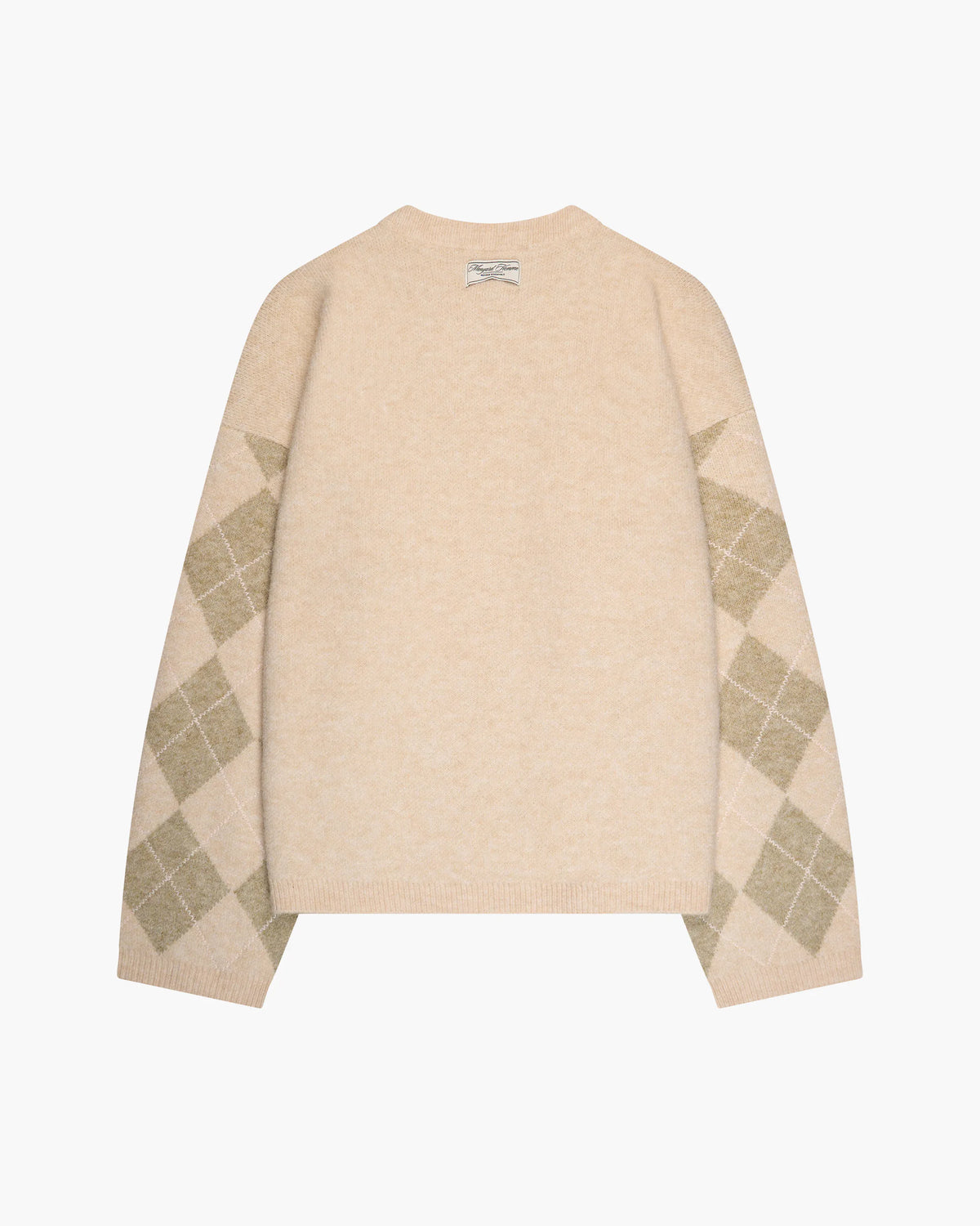 Diamond Sweater | Beige/Ecru flatlay back