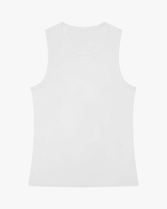 Blank Fitted Tank Top | White