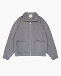 Giacca Heavy Knitted Zip-Up Cardigan | Grey Melee flatlay