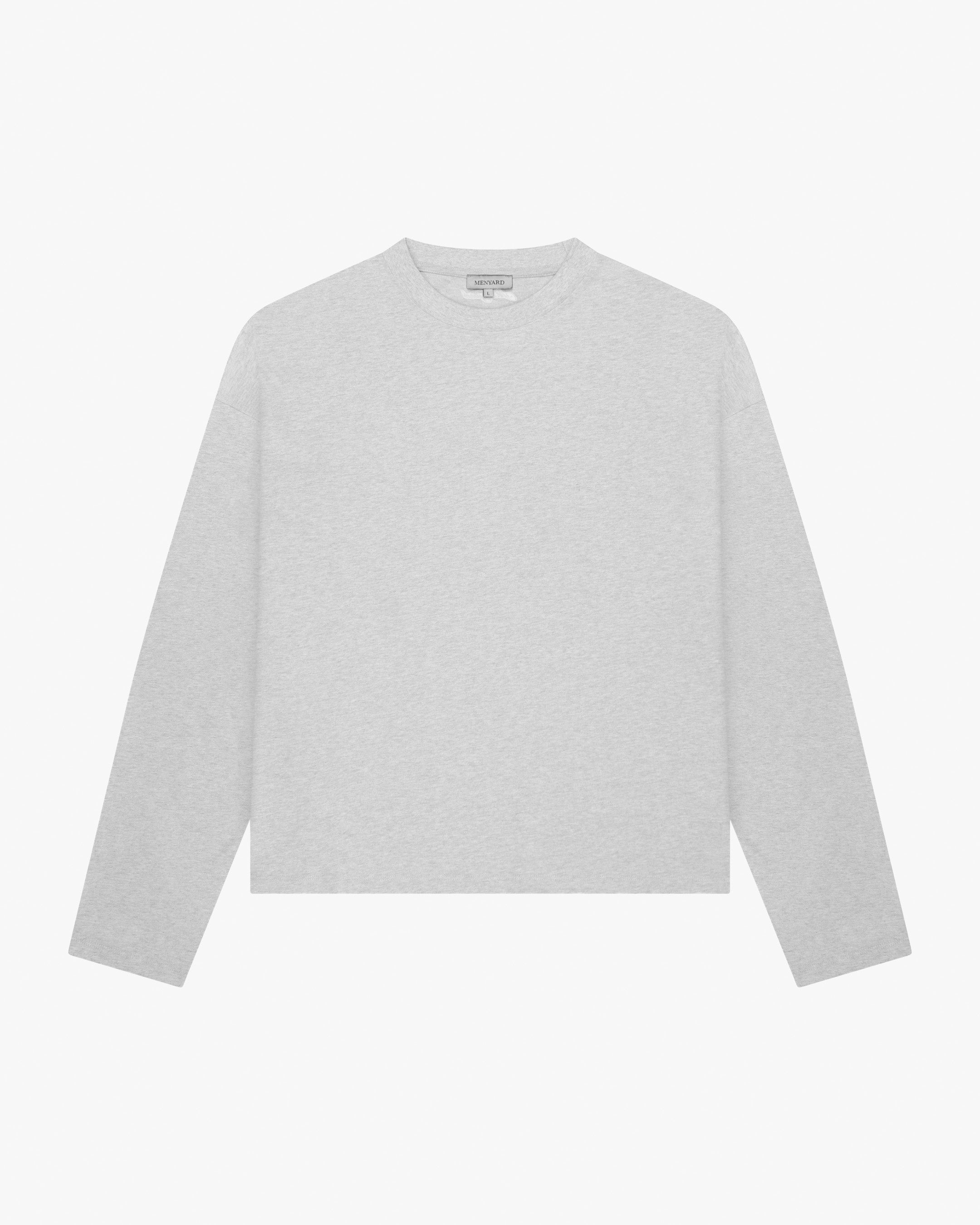 Blank Boxy Longsleeve | Grey Melee