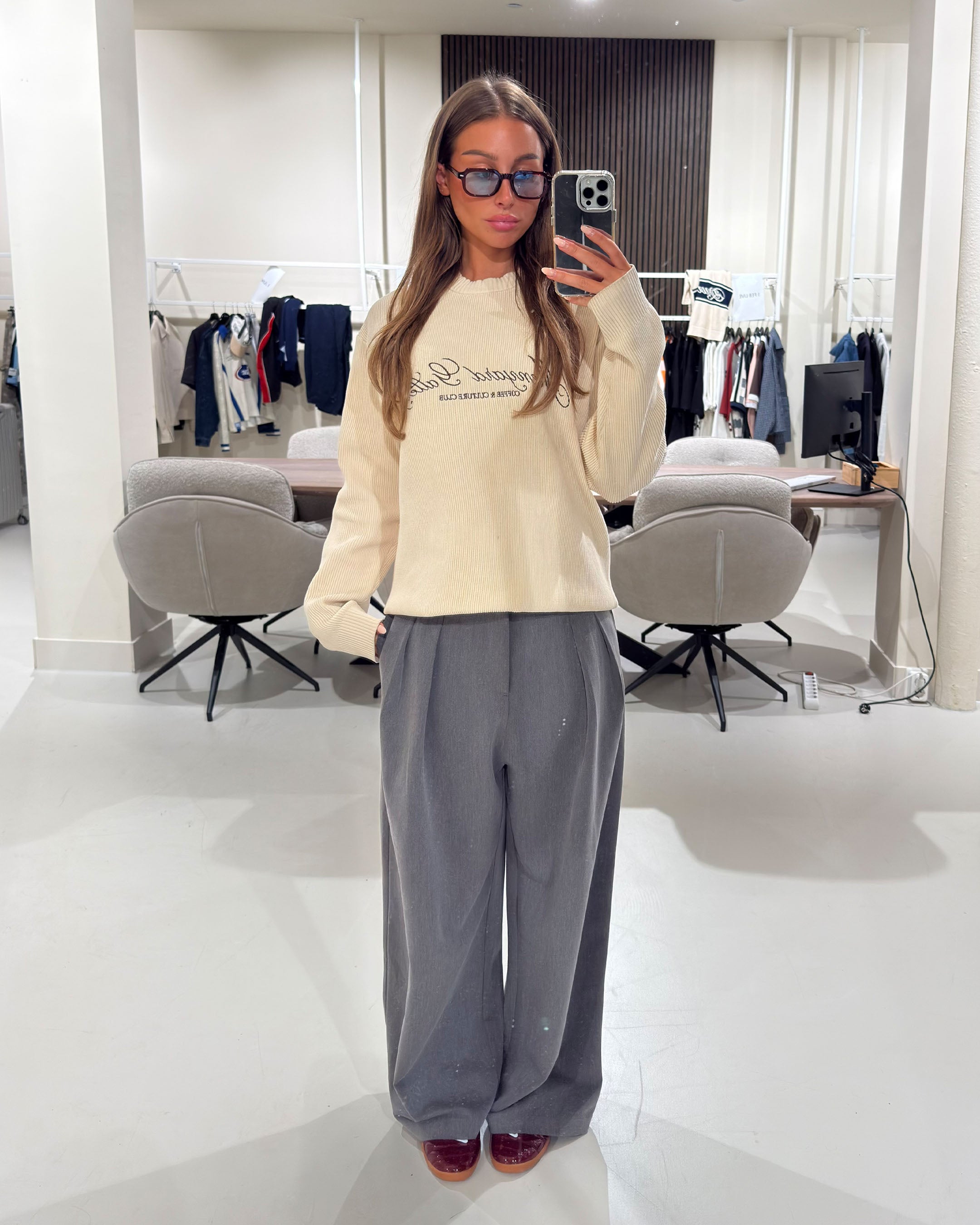 Culture Knitted Crewneck | Creme