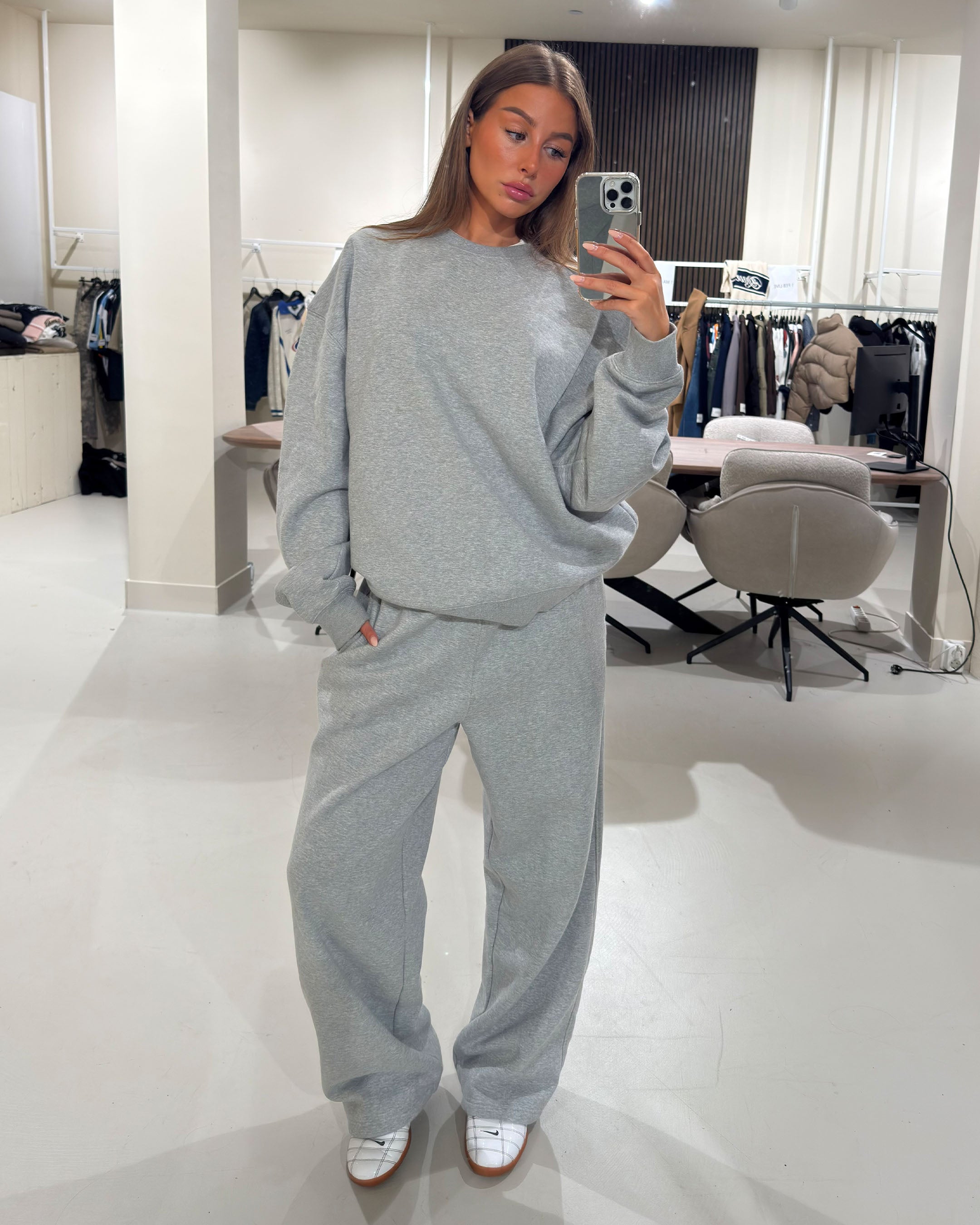 Oversized Blank Sweater | Grey Melee