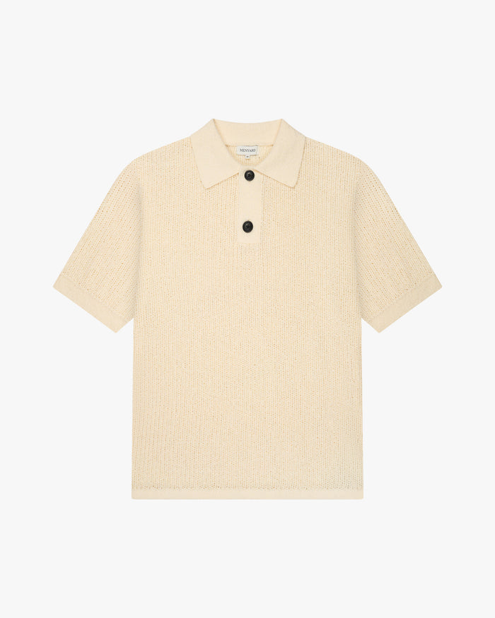 Biot Knitted Polo | Ecru