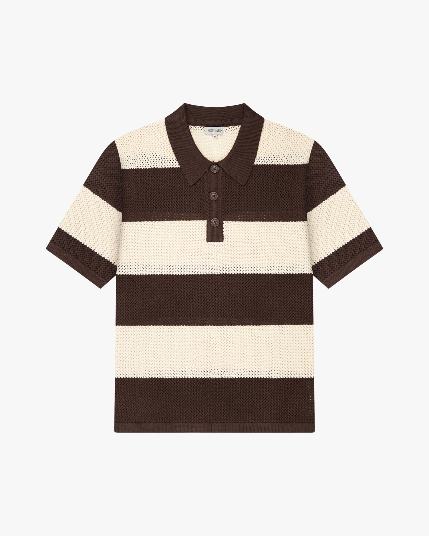 Cabris Knitted Polo | Brown/Ecru