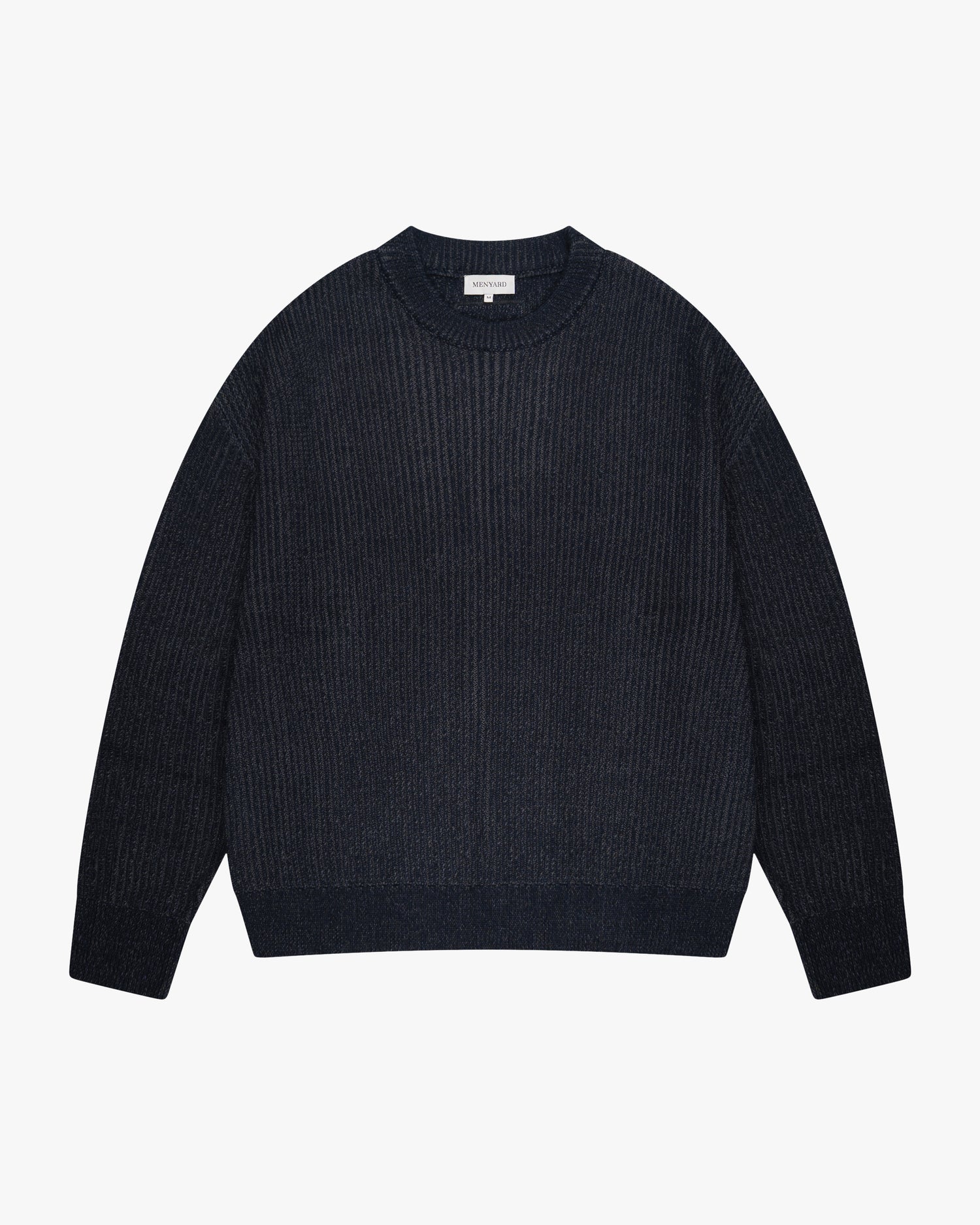 Lima Boxy Knitted Cotton Sweater | Navy/Grey