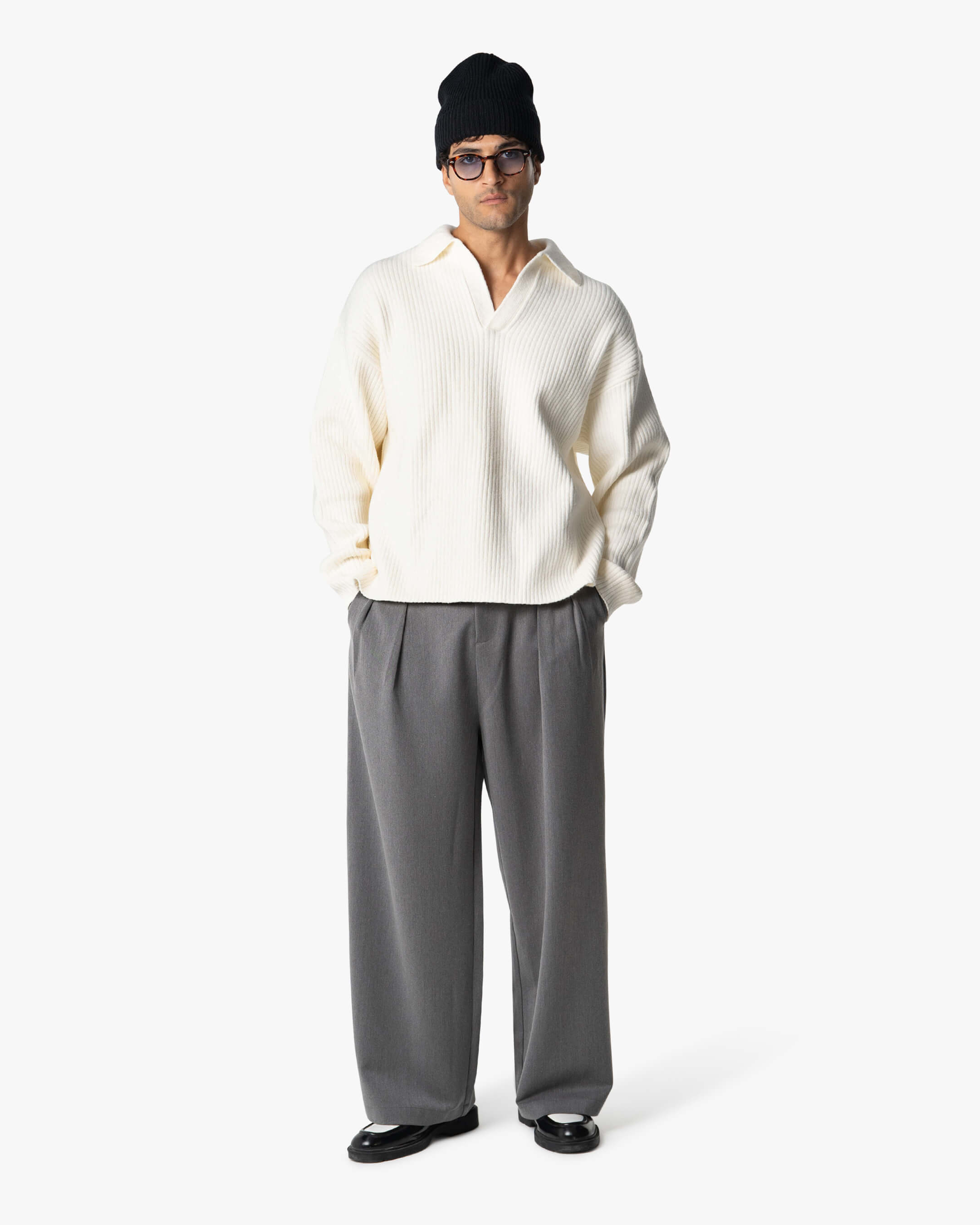 Ravello Oversized Cotton V-Neck Sweater