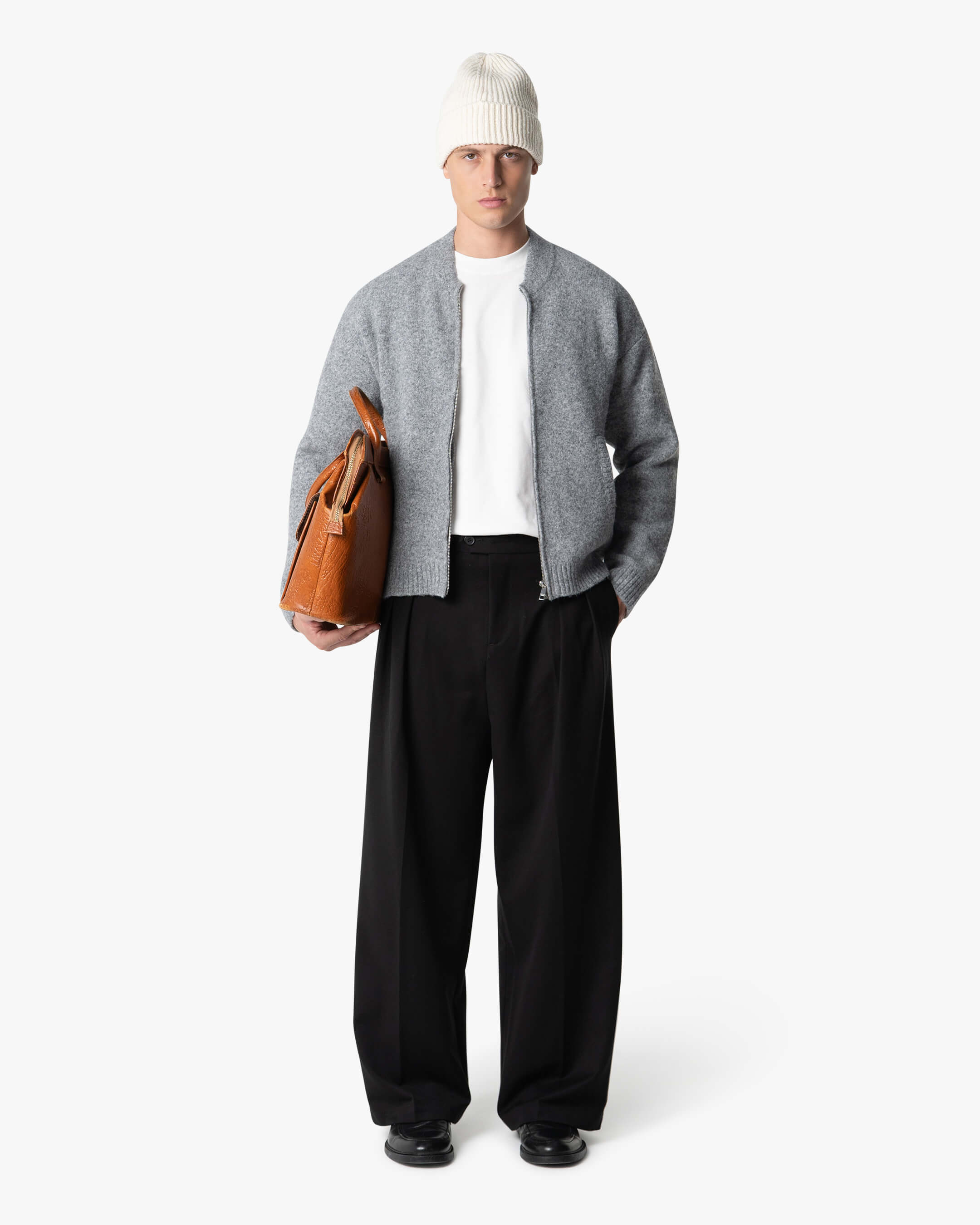 Signore Brushed Zip-Up Cardigan