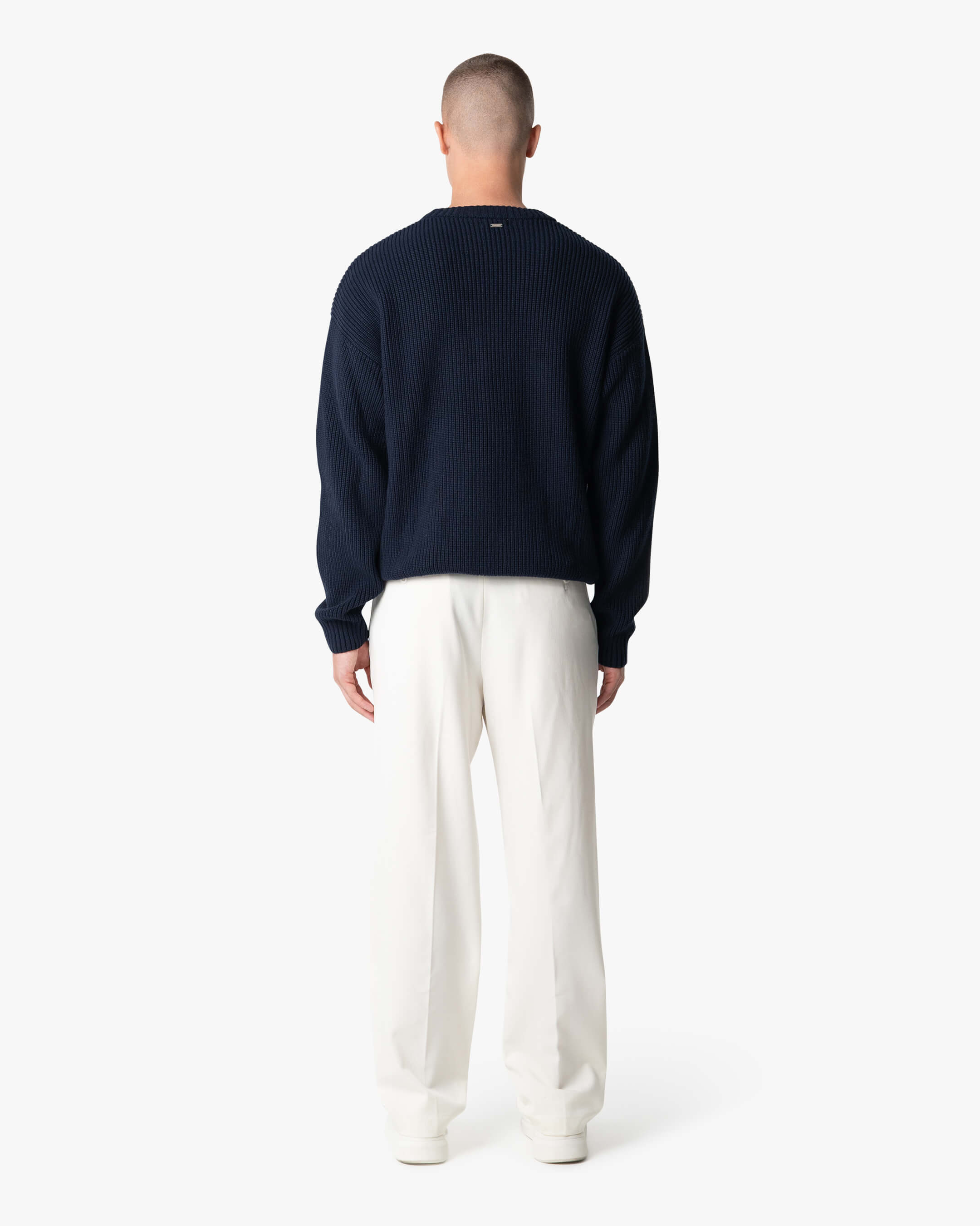 Naval Knitted Cotton Sweater