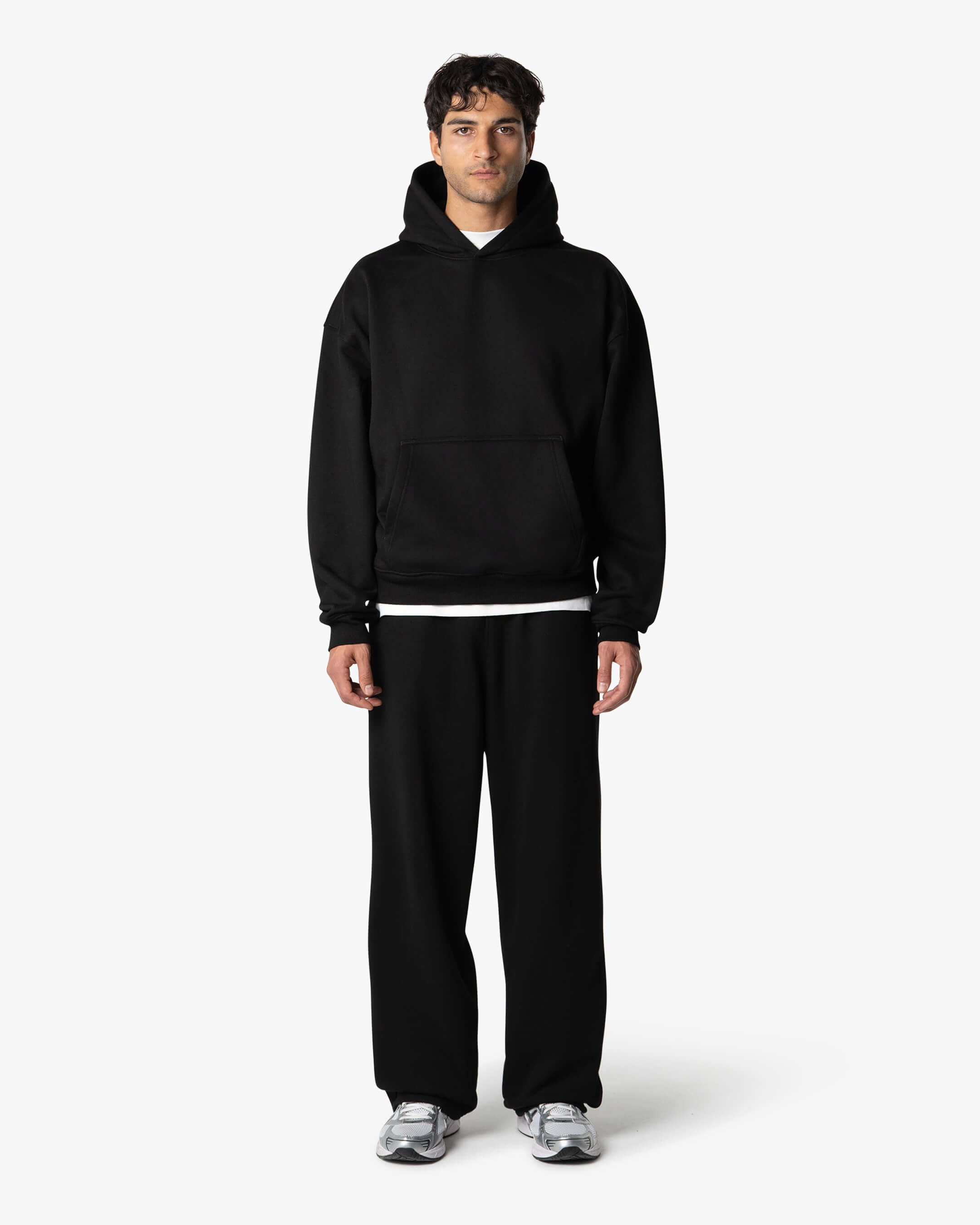 Signature Cotton Oversized Sweatpants - Black | Menyard ®