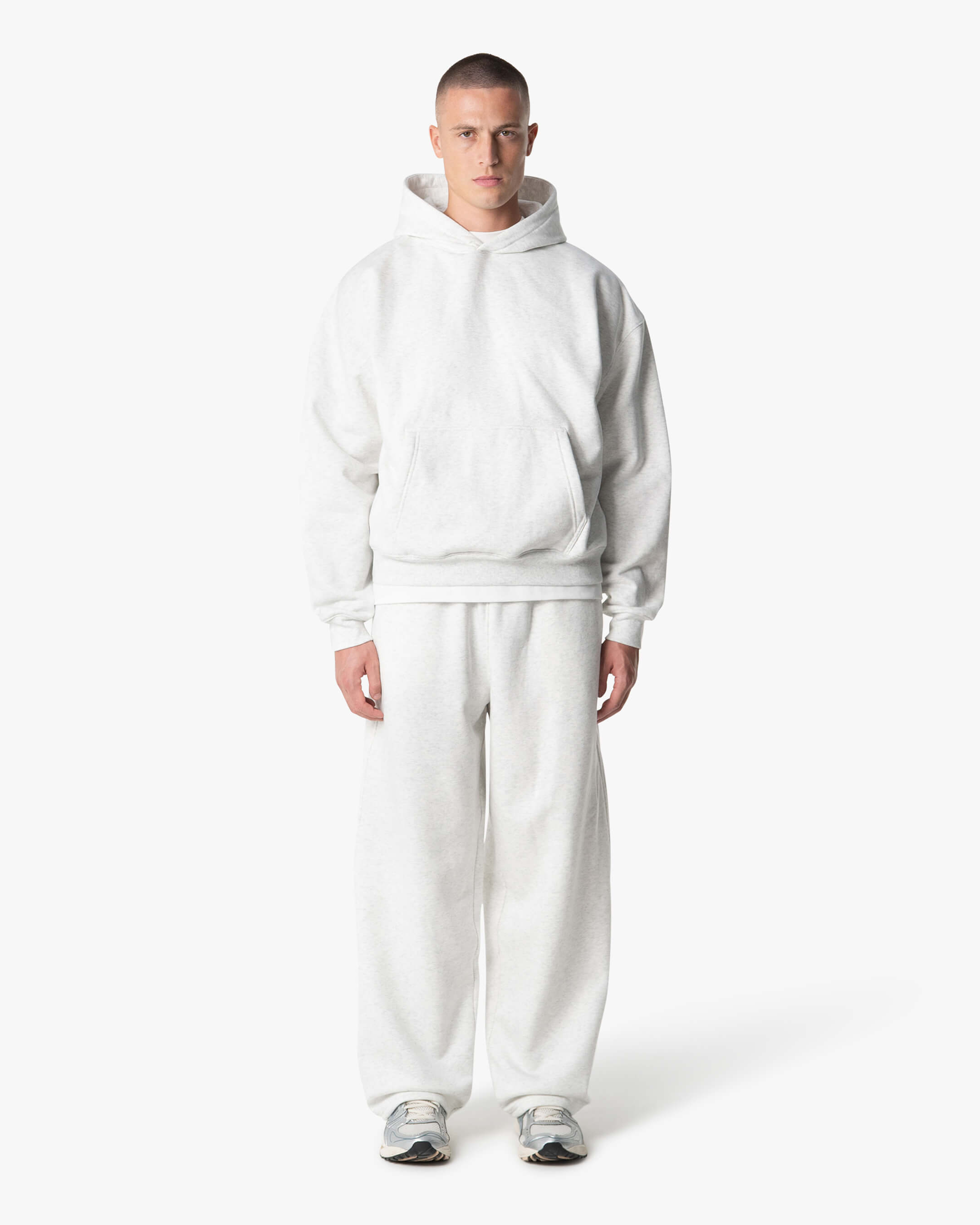 yoke ホワイトM OVERSIZED PIPPING SWEAT 19ss Signature Cotton Oversized Hoodie - Light Grey Melee | Menyard ®