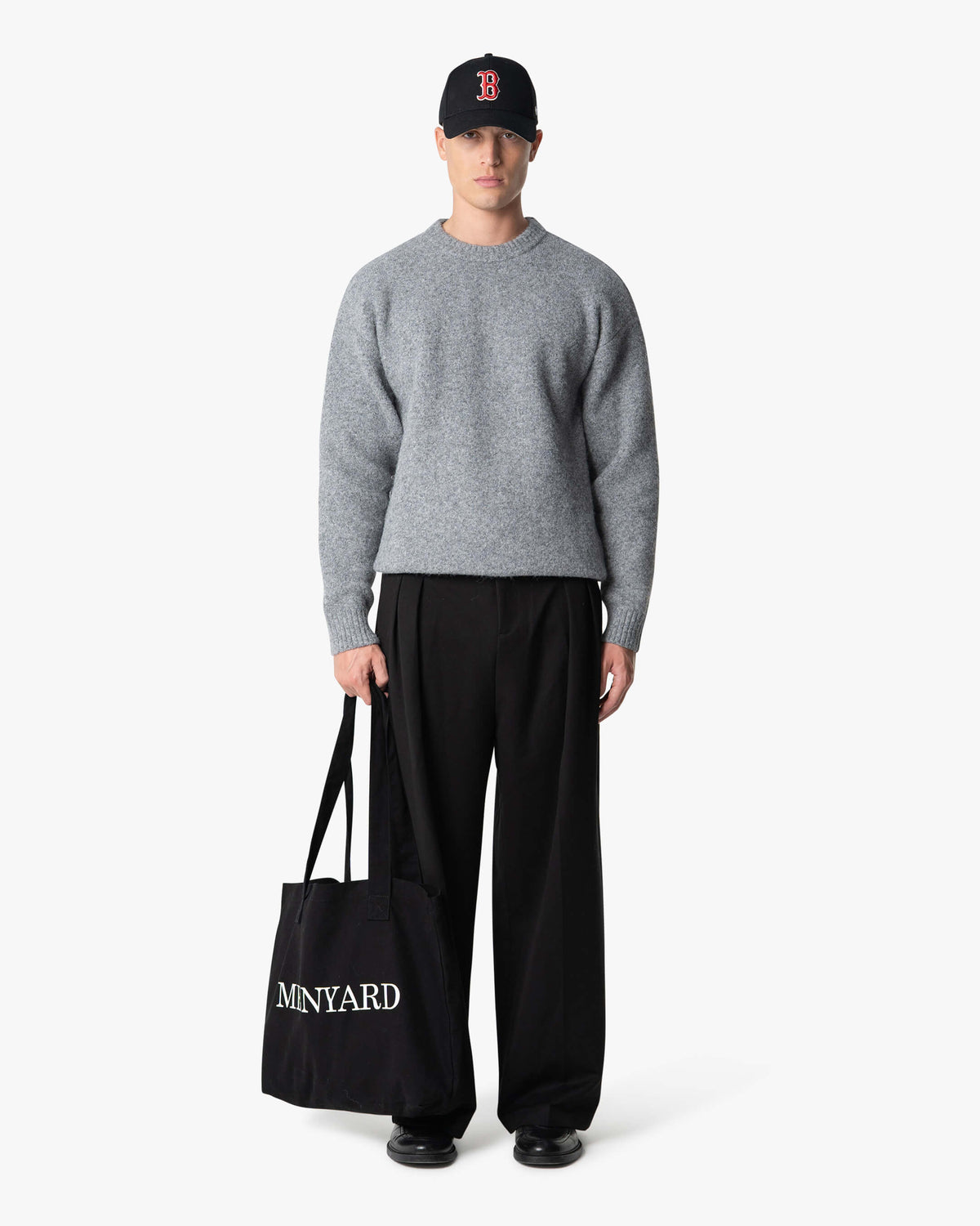 Brixton Wool-Blend Brushed Sweater | Grey Melee