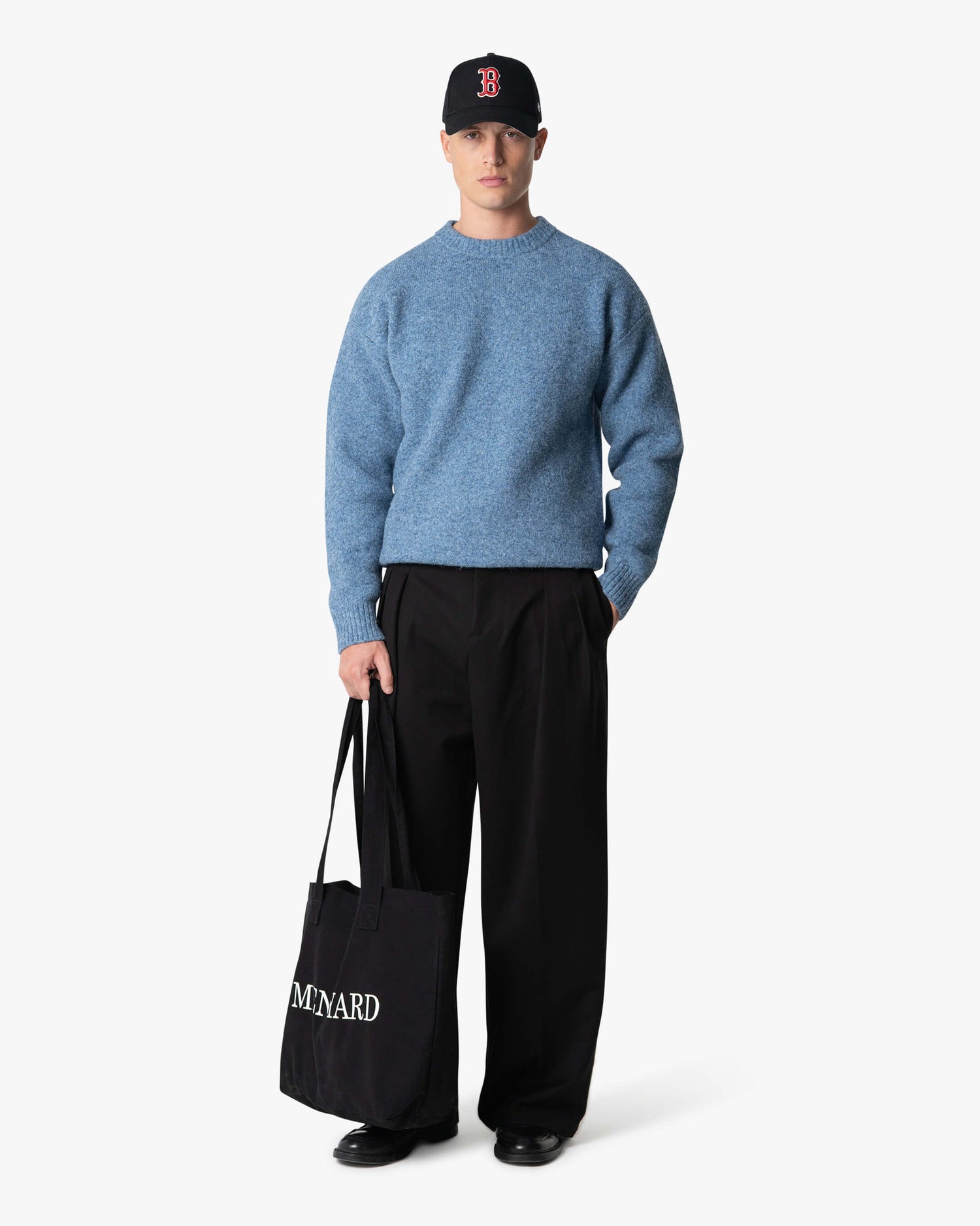 Brixton Wool-Blend Brushed Sweater | Blue