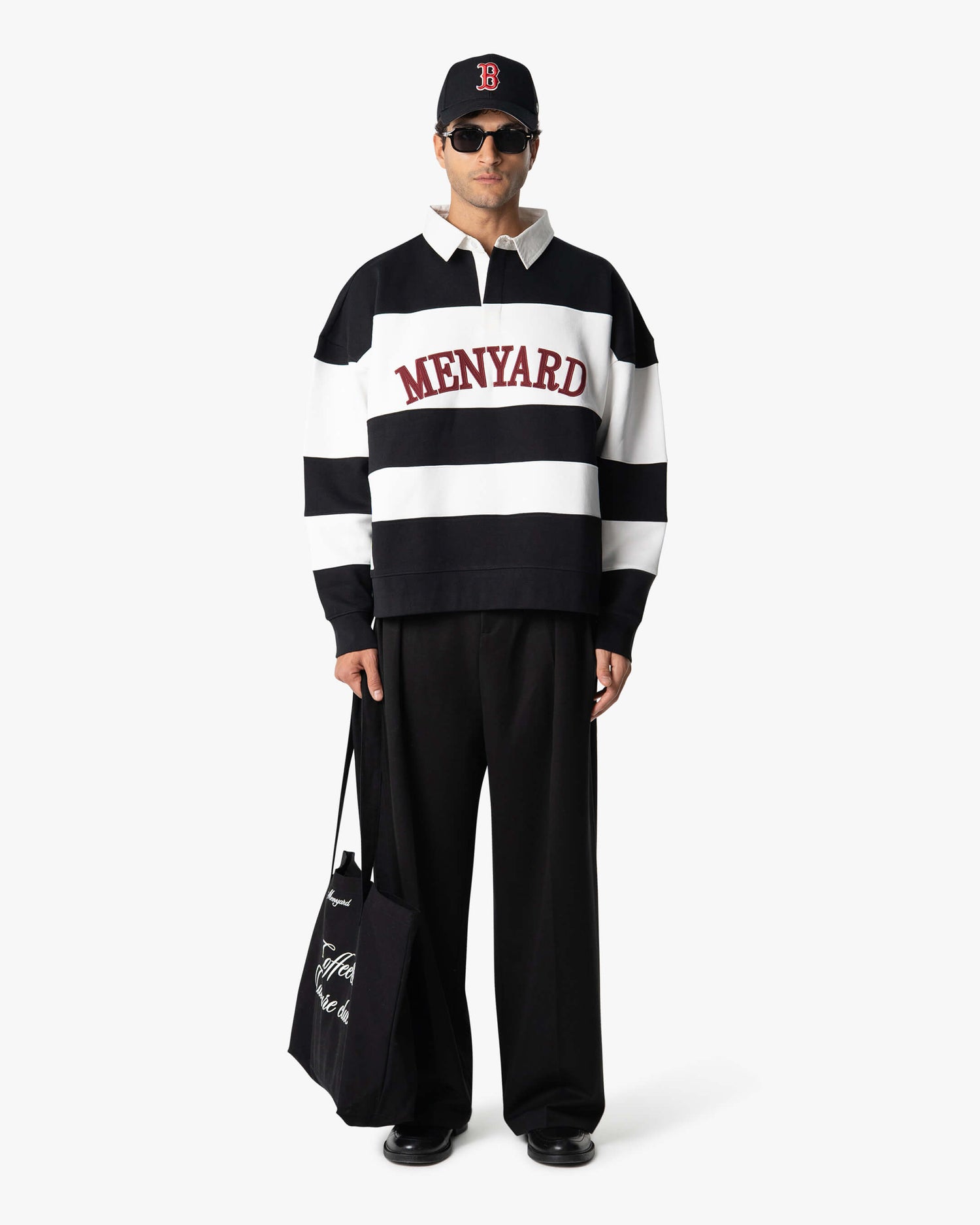 University Logo Polo Sweater | White/Black