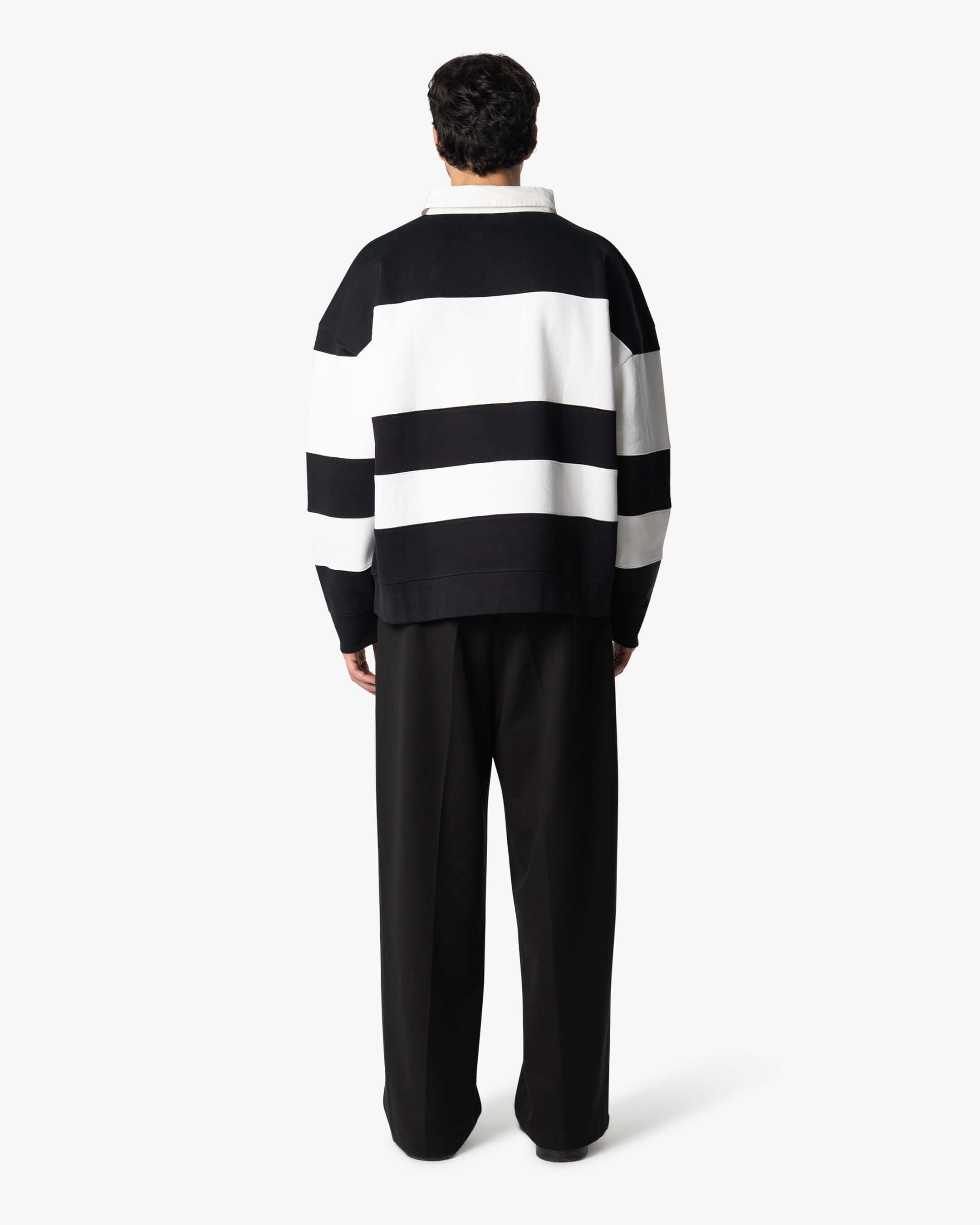 University Logo Polo Sweater | White/Black